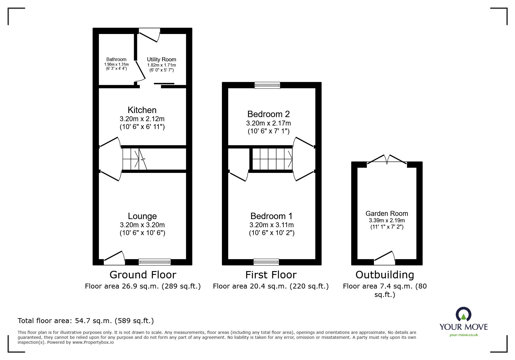 Floorplan of 2 bedroom End Terrace House for sale, Church Street, Nonington, Kent, CT15