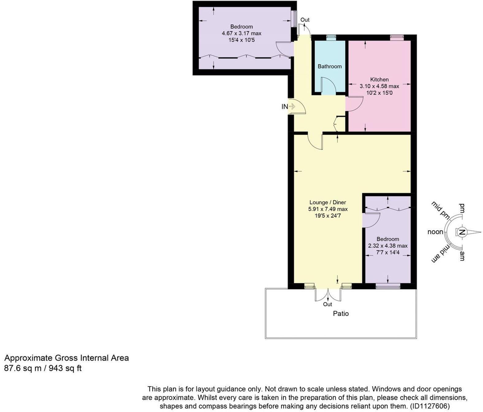 Floorplan of 2 bedroom  Flat to rent, The Marina, Deal, Kent, CT14