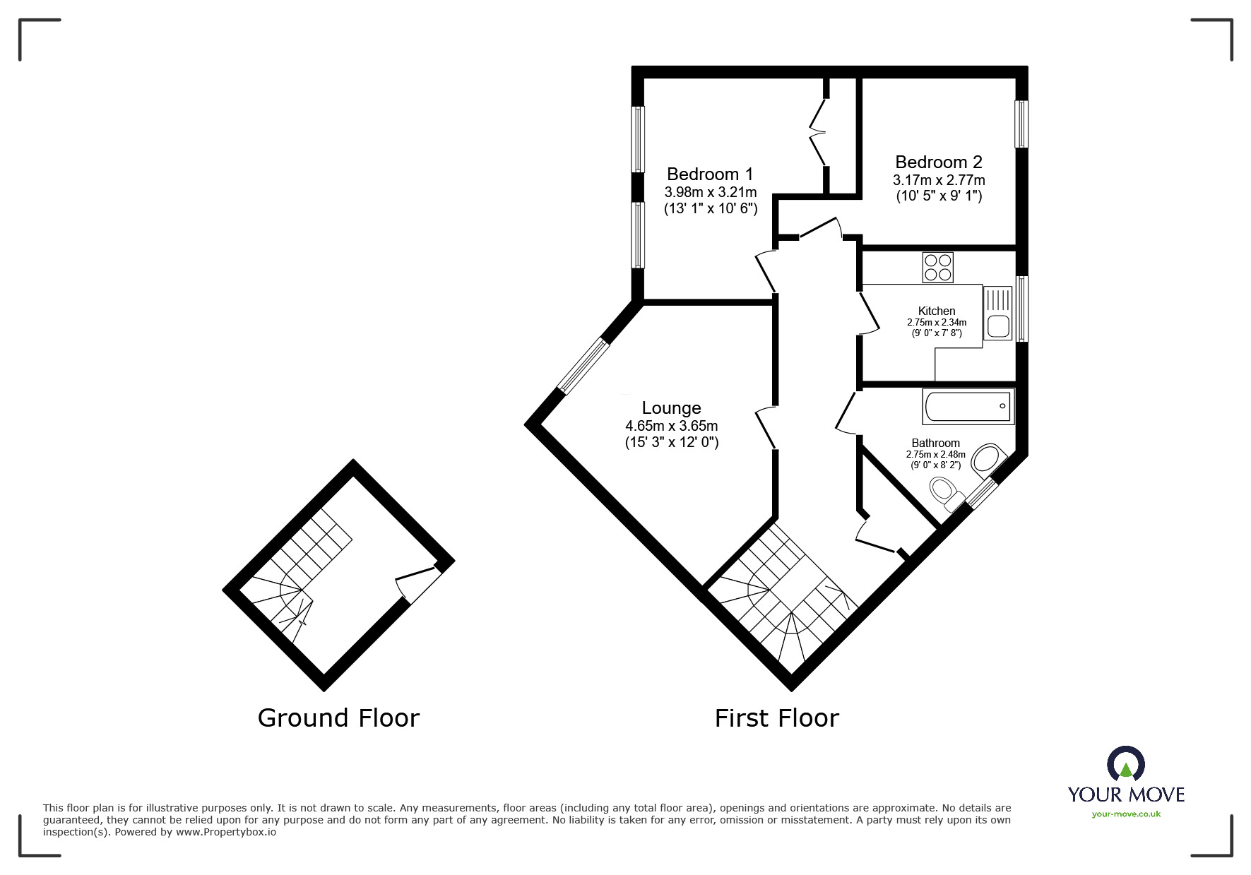 Floorplan of 2 bedroom  Flat to rent, Swift Crescent, Deal, Kent, CT14