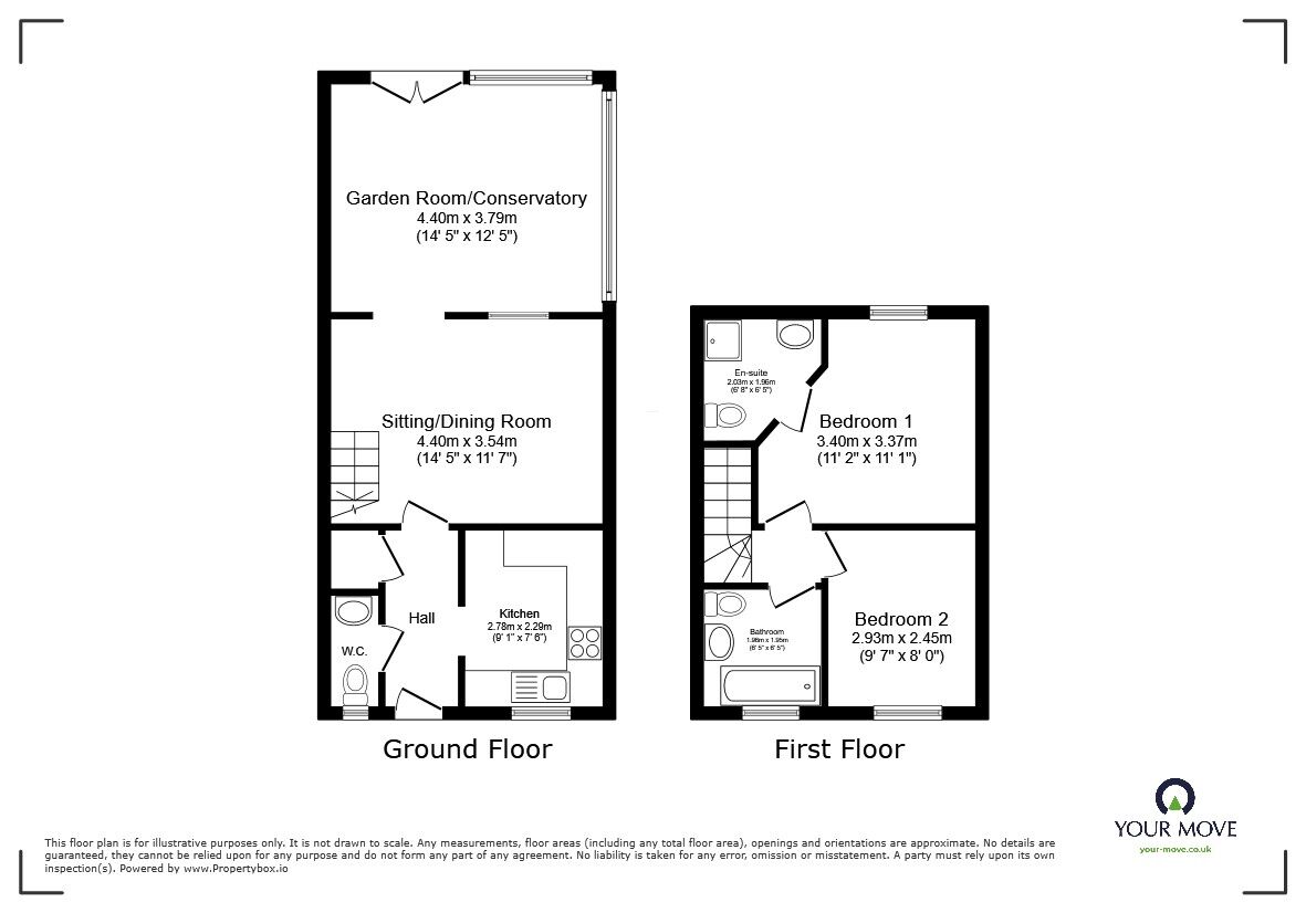 Floorplan of 2 bedroom Semi Detached House for sale, Swift Crescent, Deal, Kent, CT14