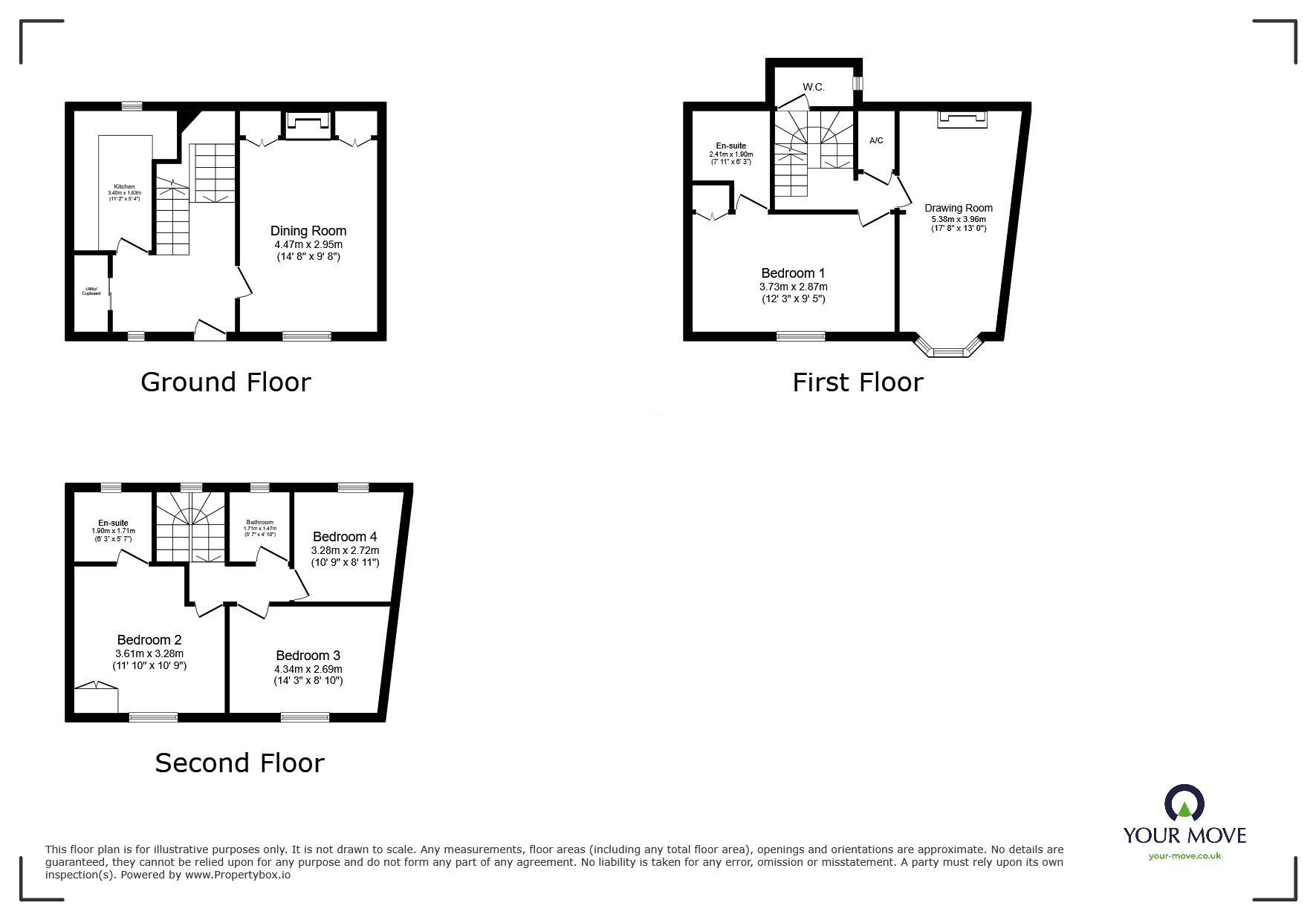 Floorplan of 4 bedroom Mid Terrace House for sale, Alfred Square, Deal, Kent, CT14