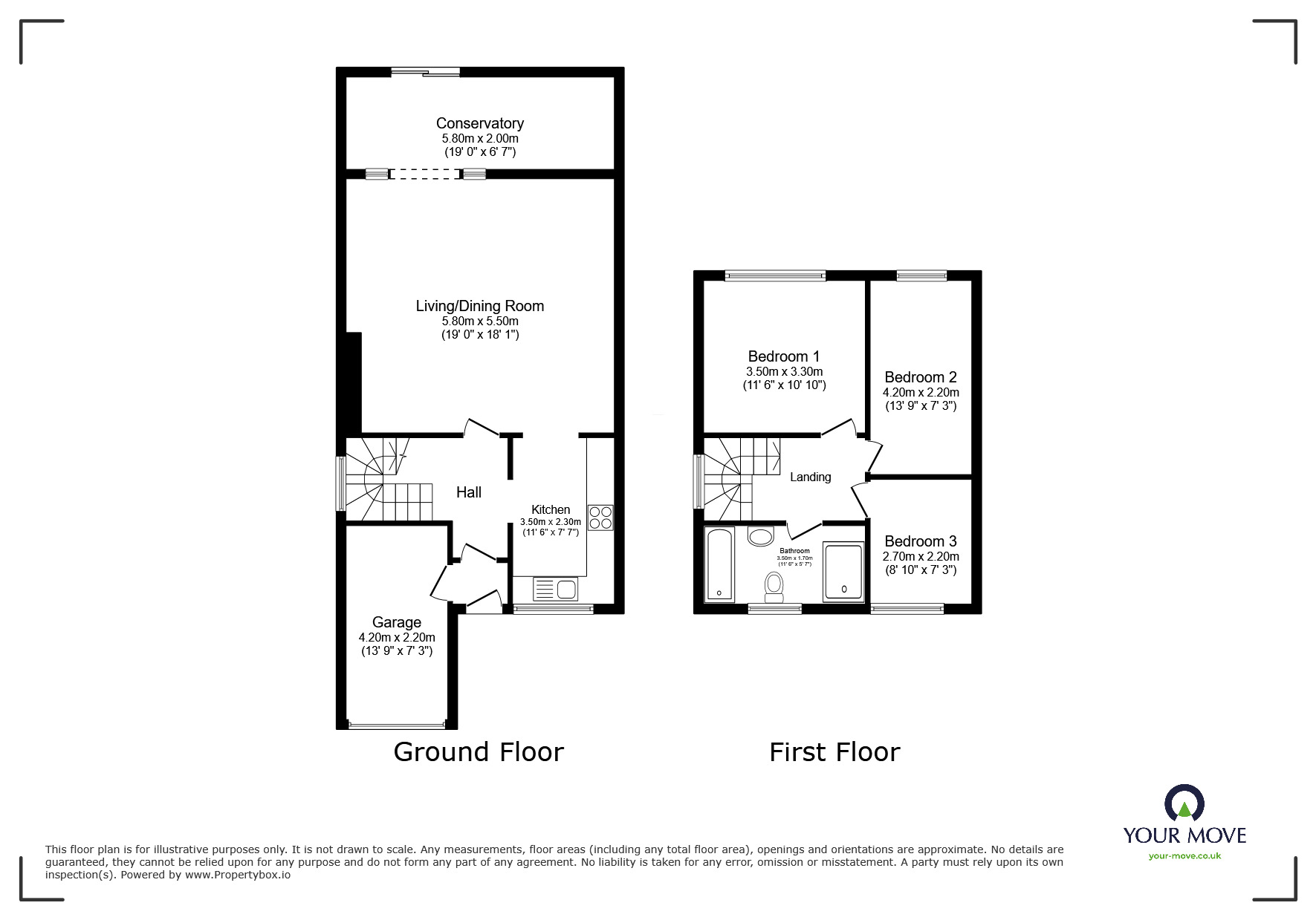 Floorplan of 3 bedroom Mid Terrace House for sale, Deal, Kent, CT14