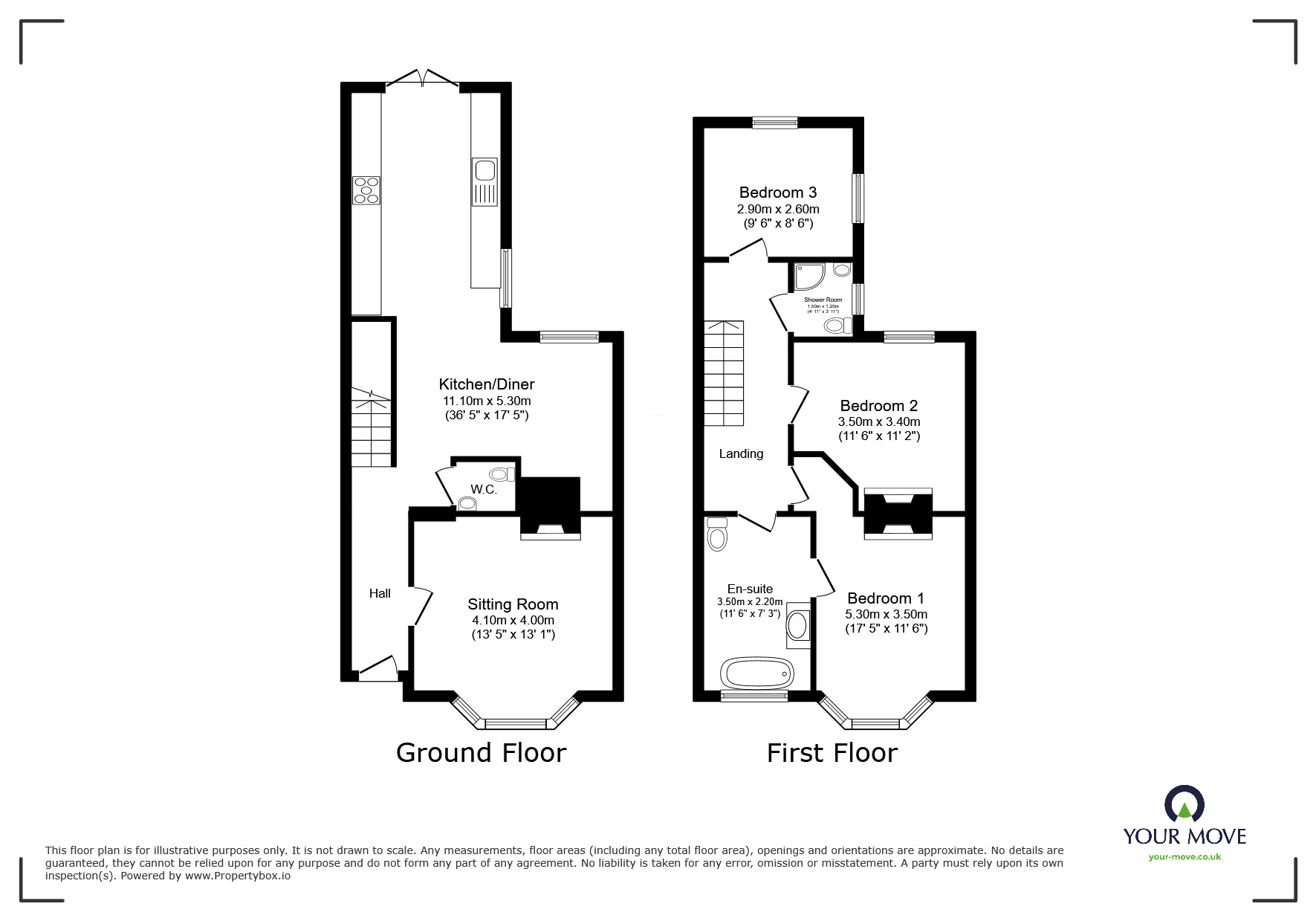Floorplan of 3 bedroom End Terrace House for sale, St. Patricks Road, Deal, Kent, CT14