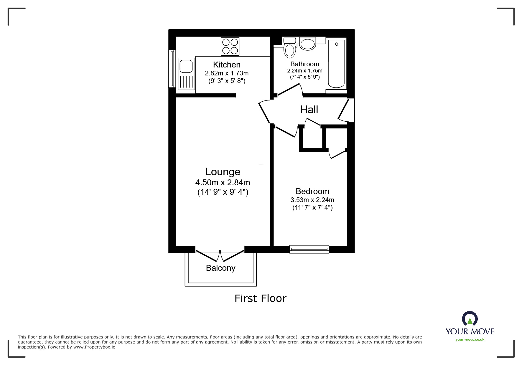 Floorplan of 1 bedroom  Flat to rent, Links Court, Golf Road, Kent, CT14