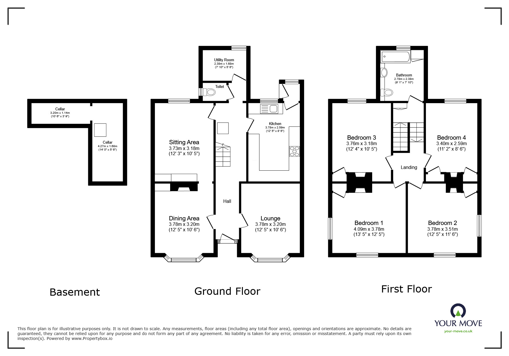 Floorplan of 4 bedroom Link Detached House for sale, Dover Road, Walmer, Kent, CT14