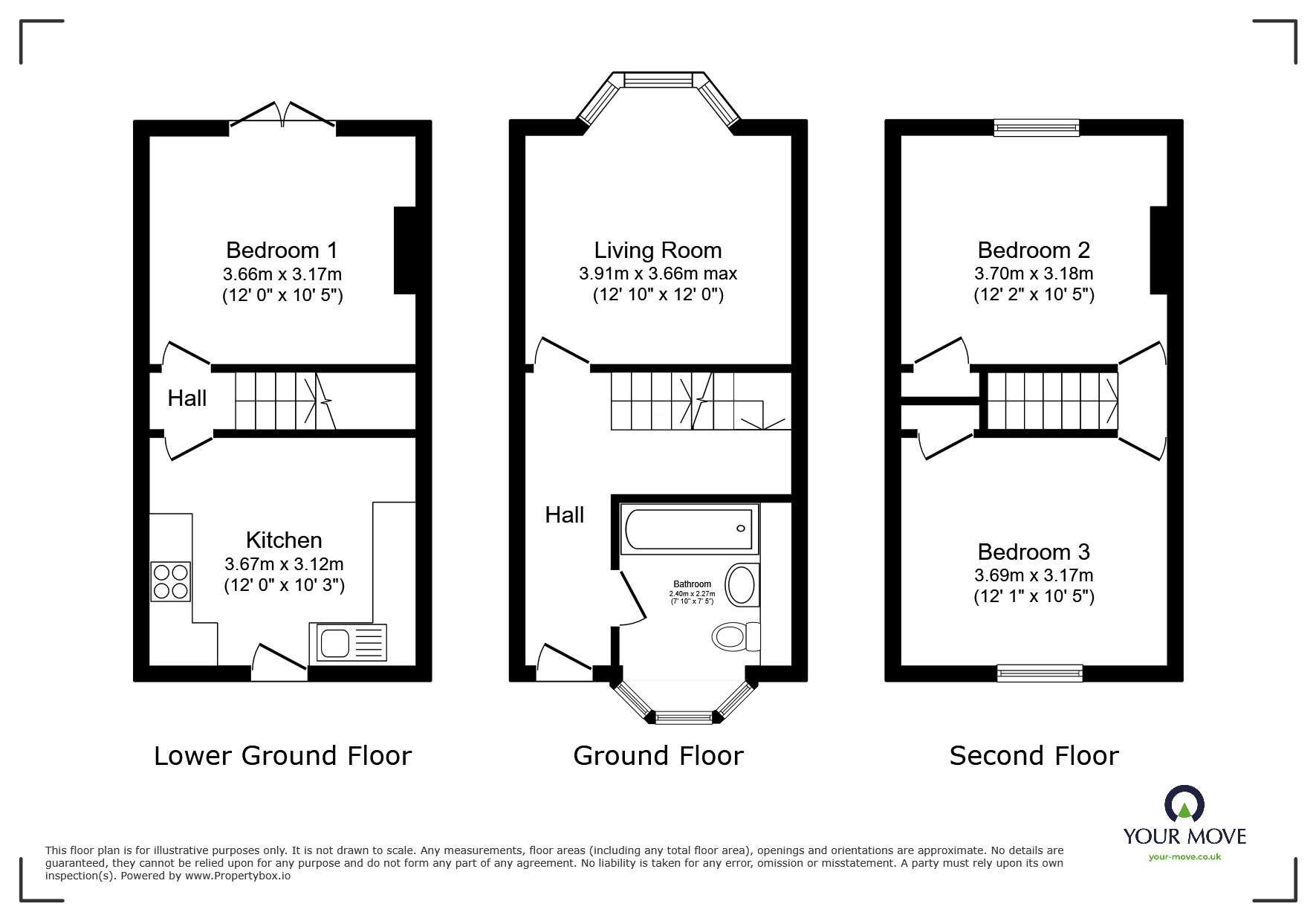 Floorplan of 3 bedroom Mid Terrace House for sale, Clarendon Street, Dover, Kent, CT17