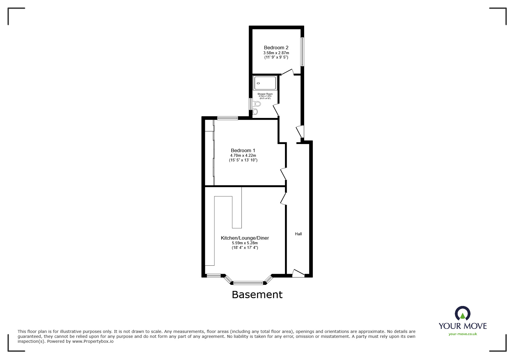Floorplan of 2 bedroom  Flat to rent, Prince of Wales Terrace, Deal, Kent, CT14