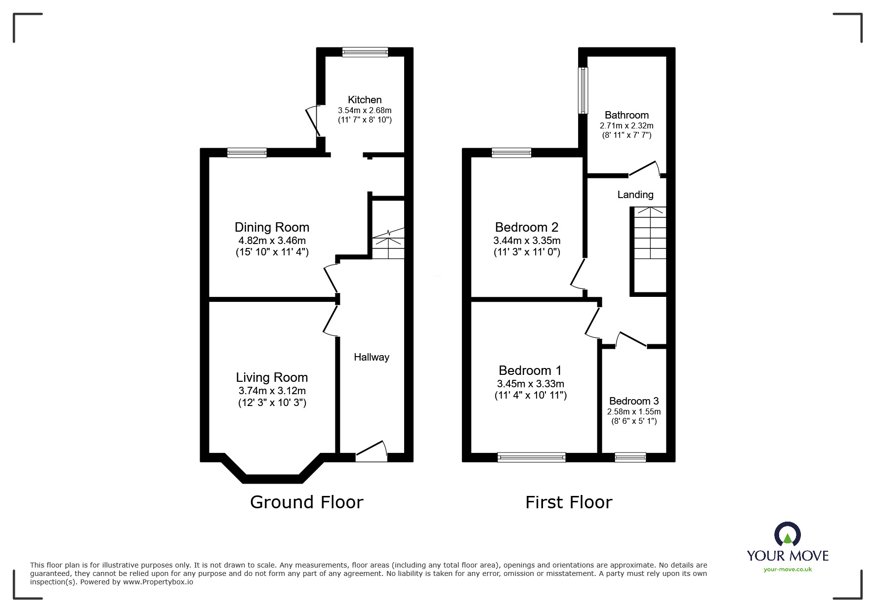 Floorplan of 3 bedroom Semi Detached House for sale, Middle Deal Road, Deal, Kent, CT14