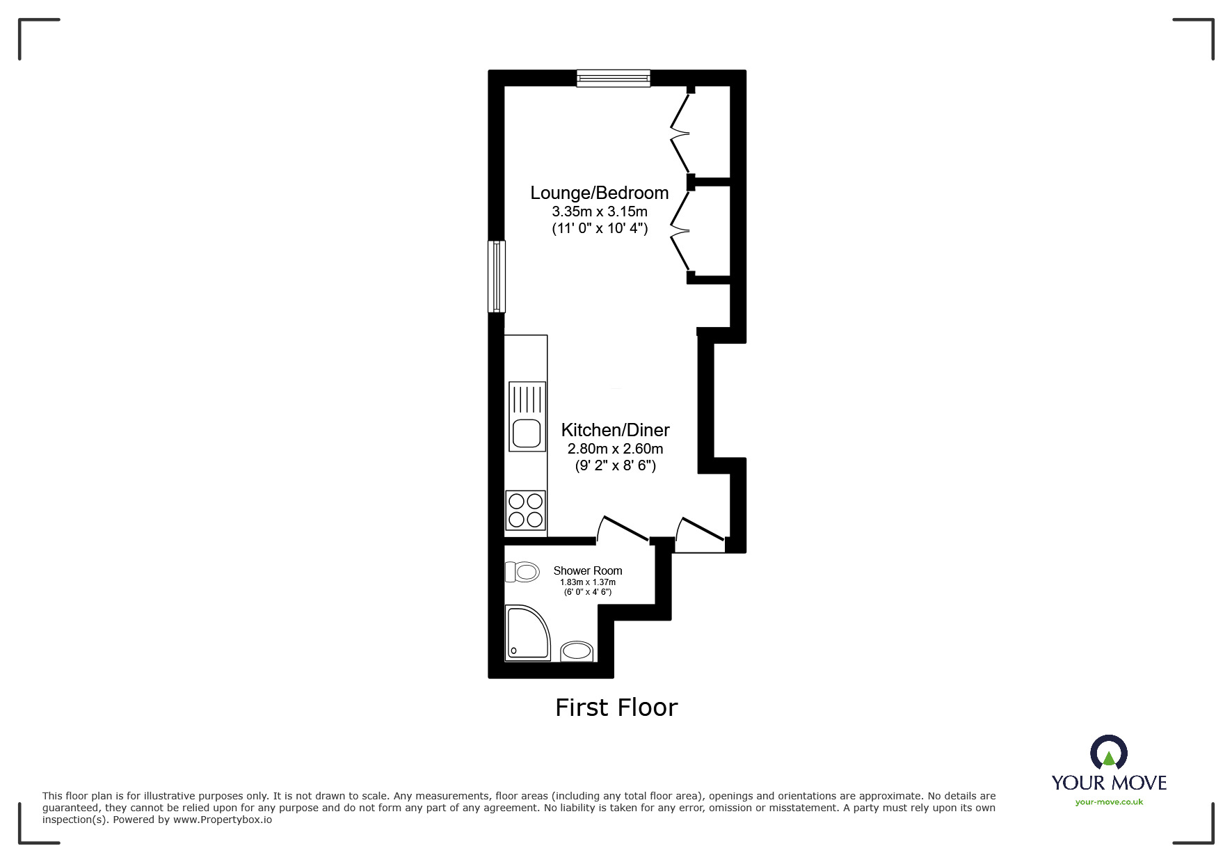 Floorplan of  Flat to rent, Dover Road, Walmer, Kent, CT14