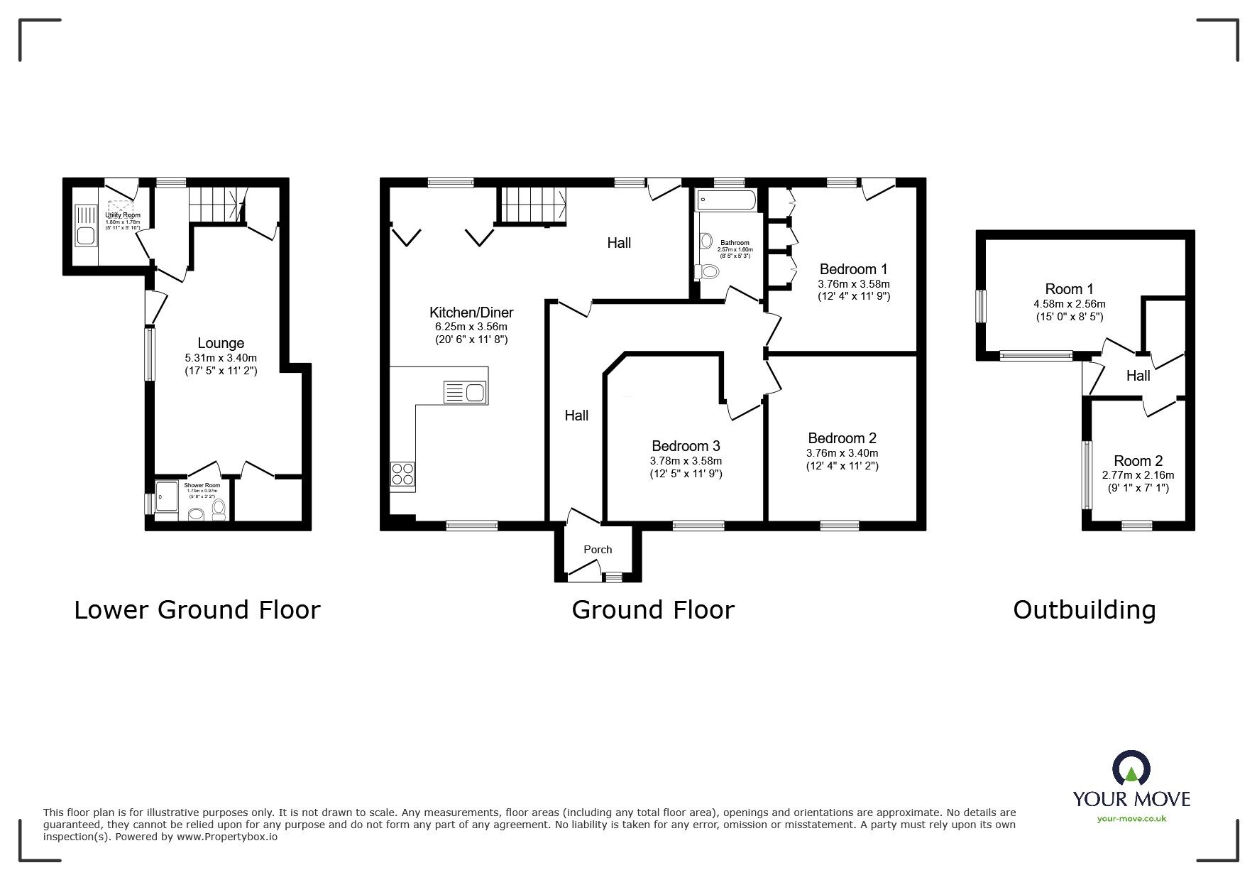 Floorplan of 3 bedroom Detached House for sale, Downside, St. Margarets Bay, Kent, CT15