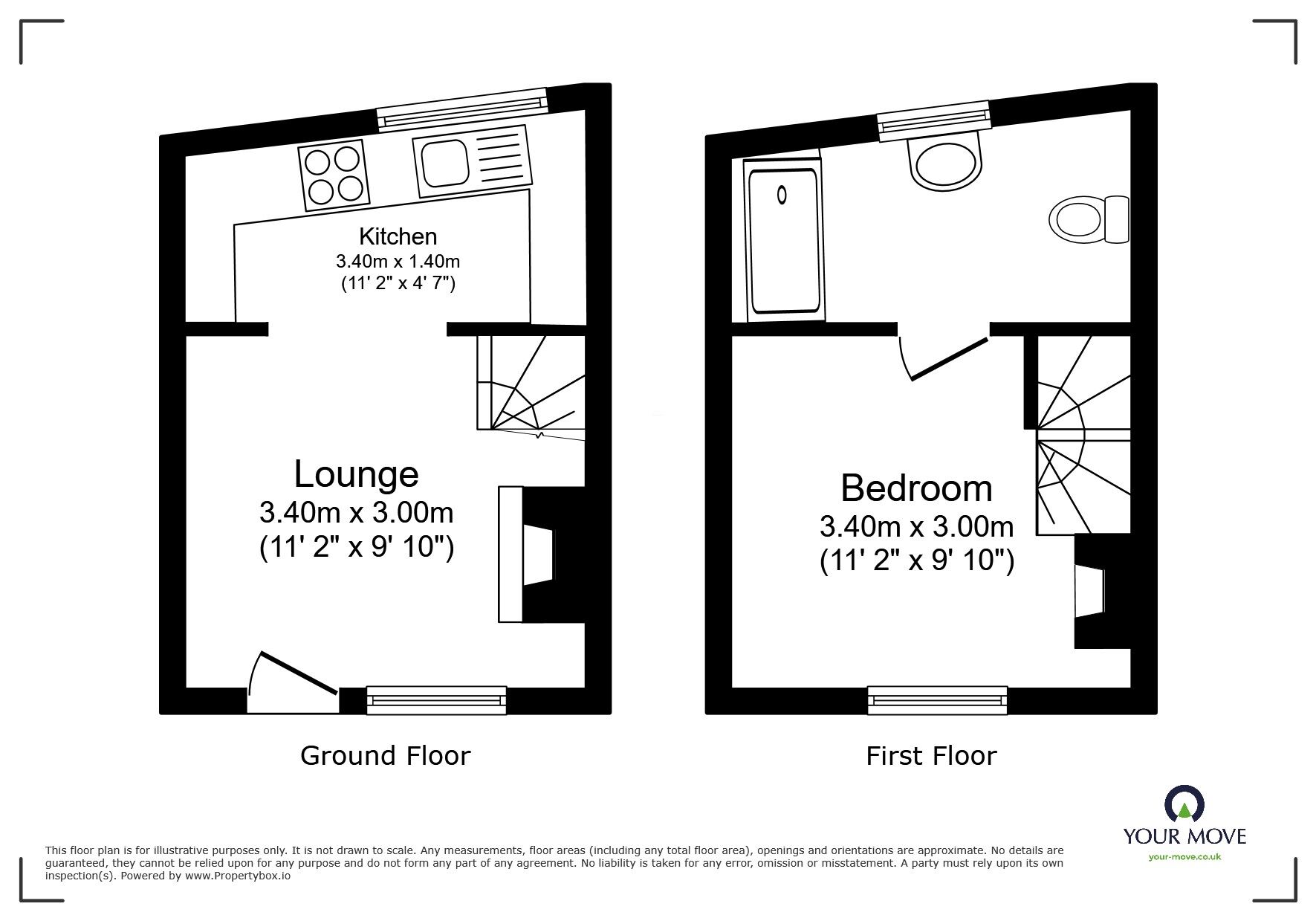 Floorplan of 1 bedroom Mid Terrace House to rent, West Street, Deal, Kent, CT14
