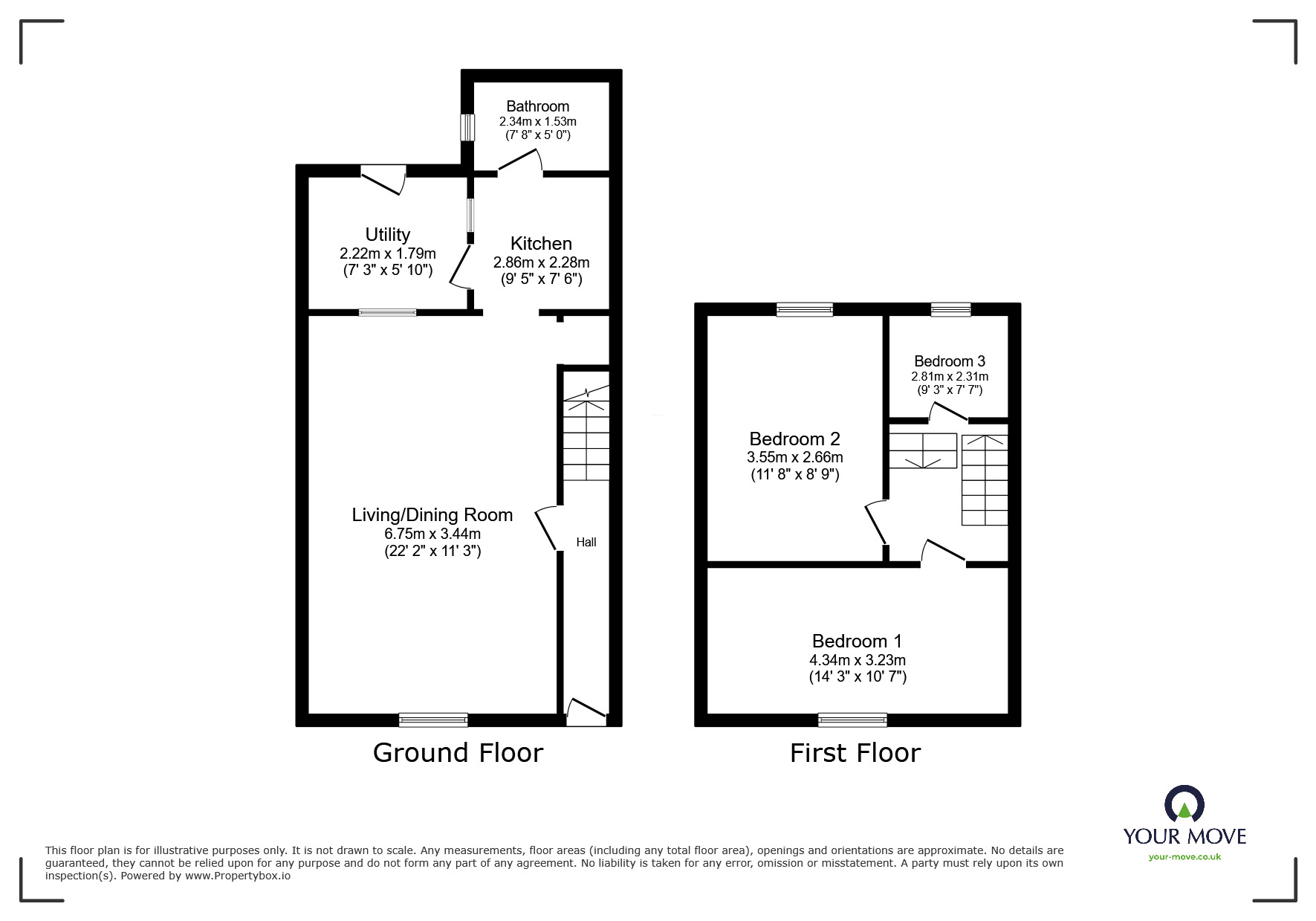 Floorplan of 3 bedroom Mid Terrace House for sale, Church Lane, Deal, Kent, CT14
