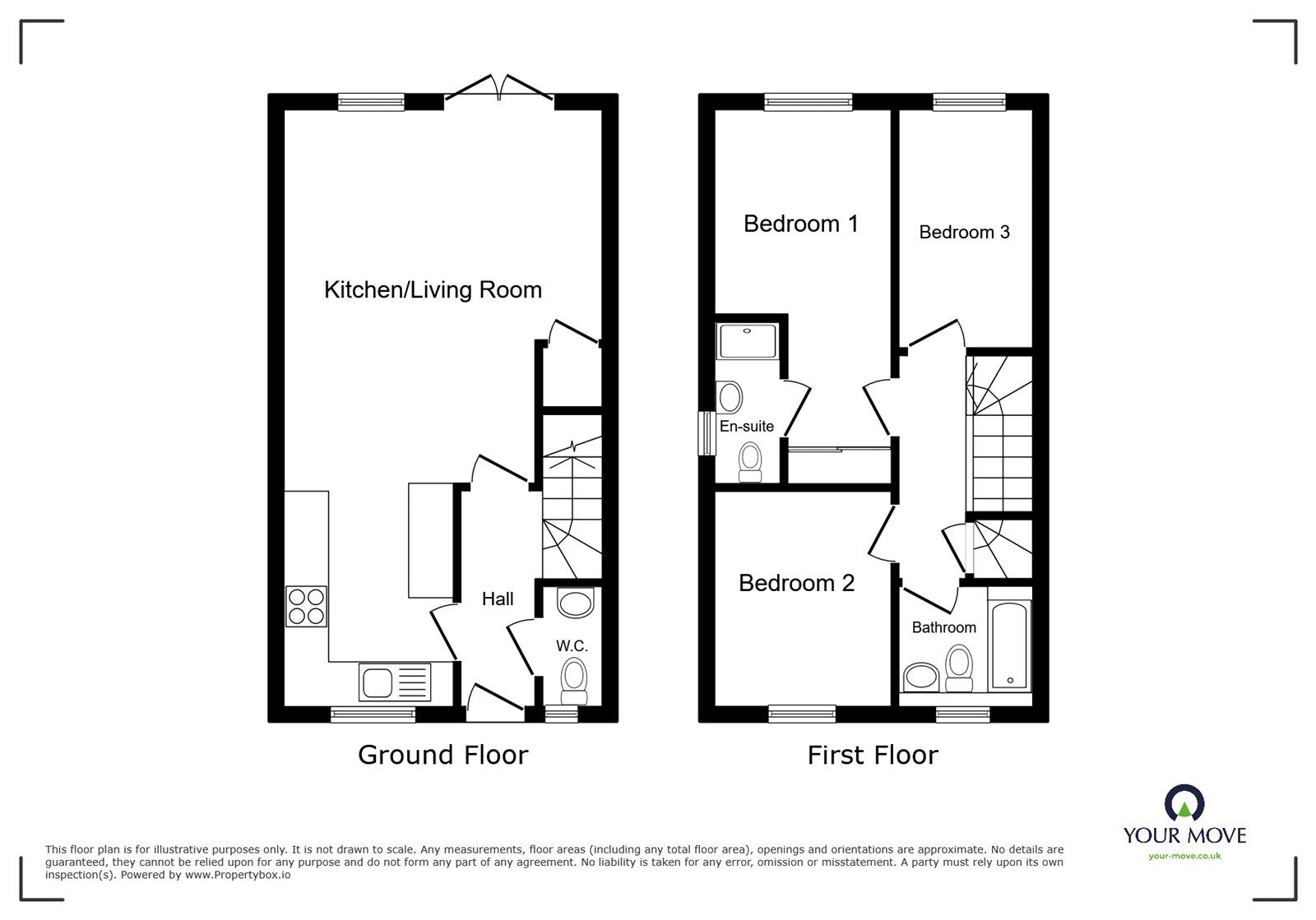 Floorplan of 3 bedroom Semi Detached House for sale, Court Marsh Road, Deal, Kent, CT14