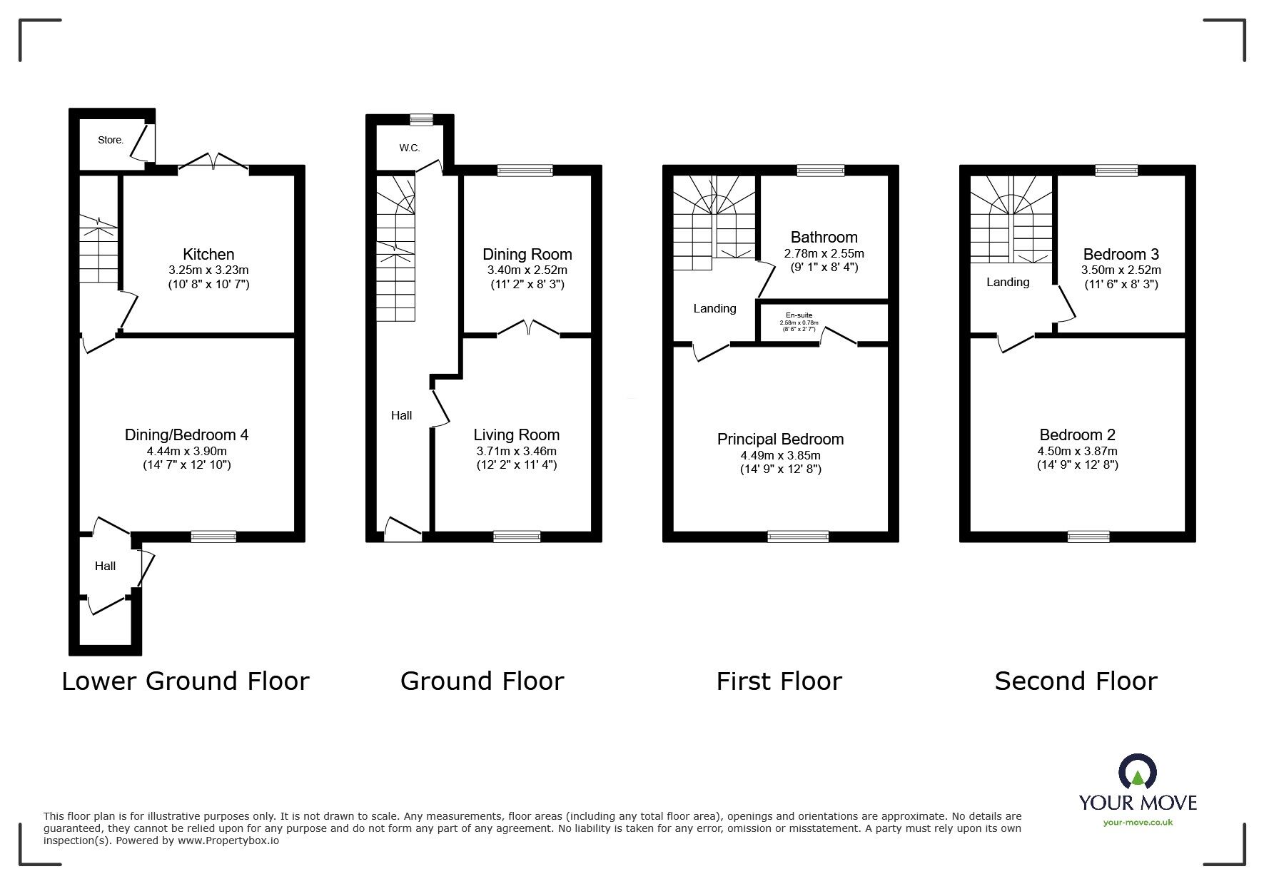 Floorplan of 4 bedroom Mid Terrace House for sale, Norman Street, Dover, Kent, CT17