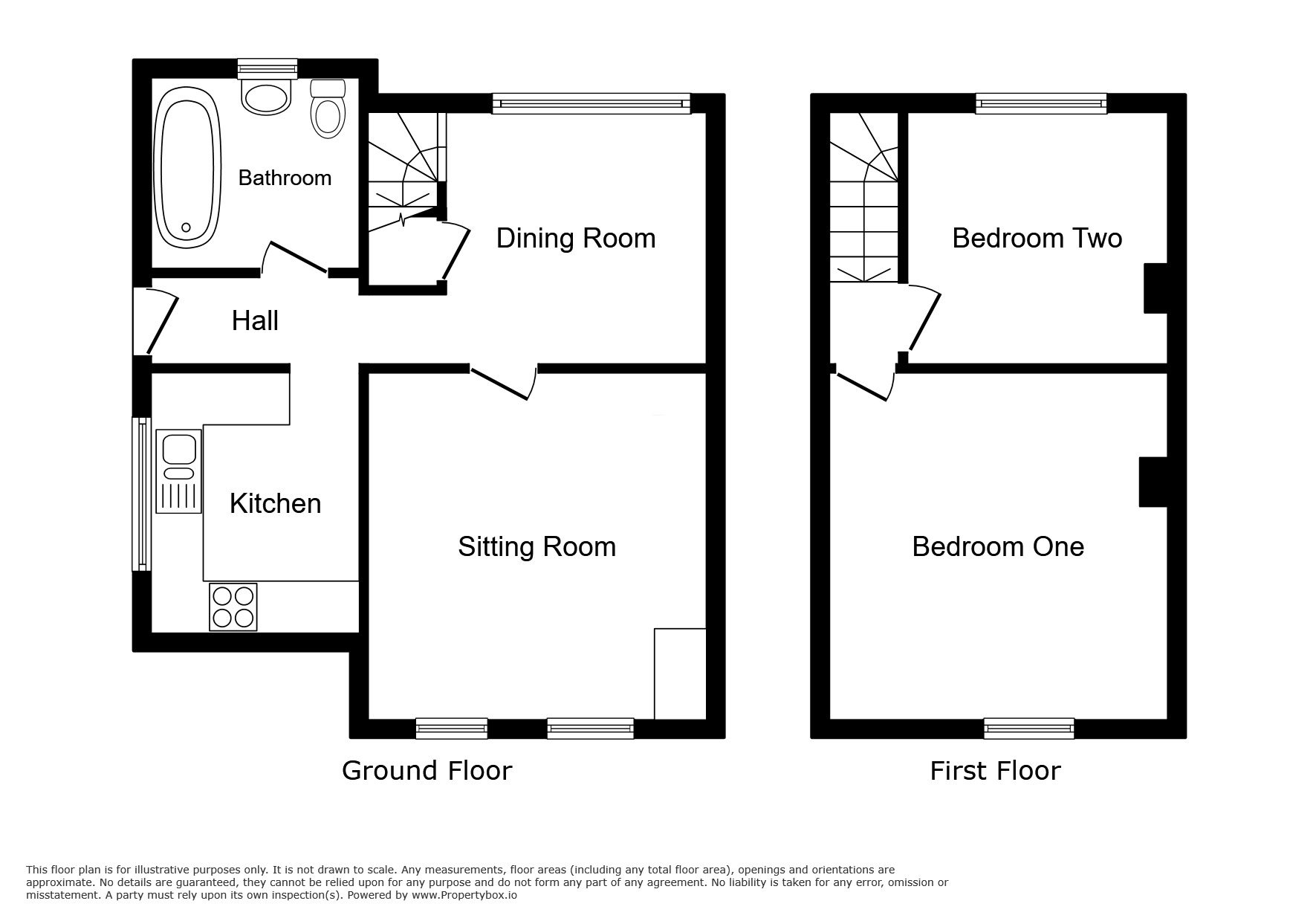 Floorplan of 2 bedroom Semi Detached House for sale, Deal Road, Northbourne, Kent, CT14