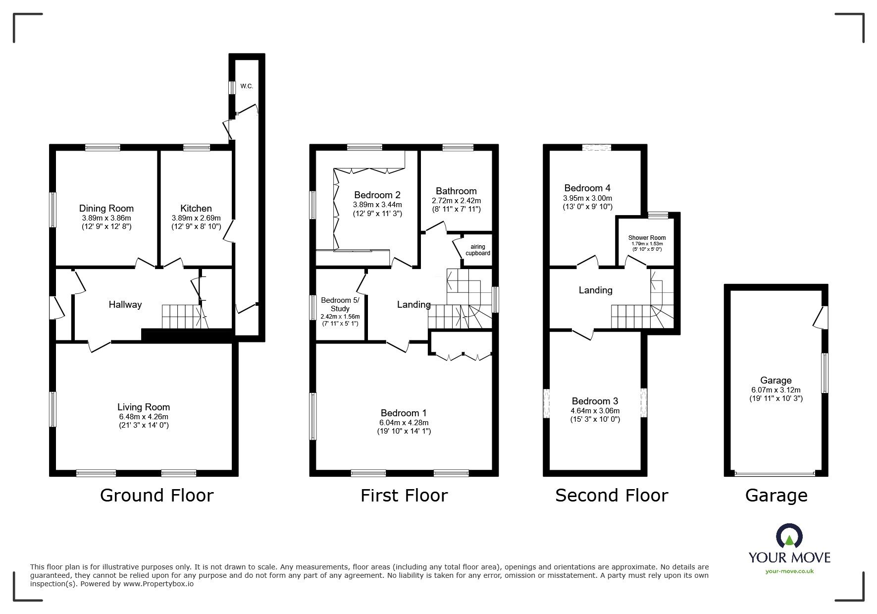 Floorplan of 5 bedroom Detached House for sale, Dover Road, Walmer, Kent, CT14