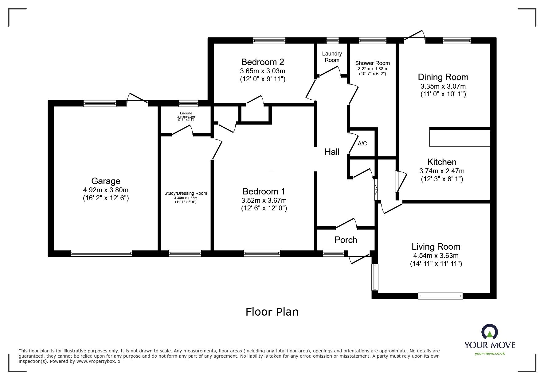 Floorplan of 2 bedroom Semi Detached Bungalow for sale, Balmoral Road, Kingsdown, Kent, CT14