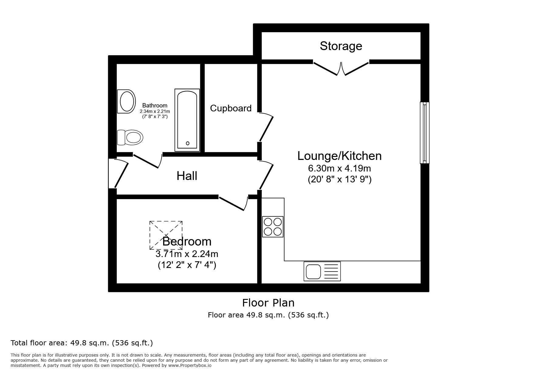 Floorplan of 1 bedroom Flat to rent, Crabble Hill, Dover, Kent, CT17