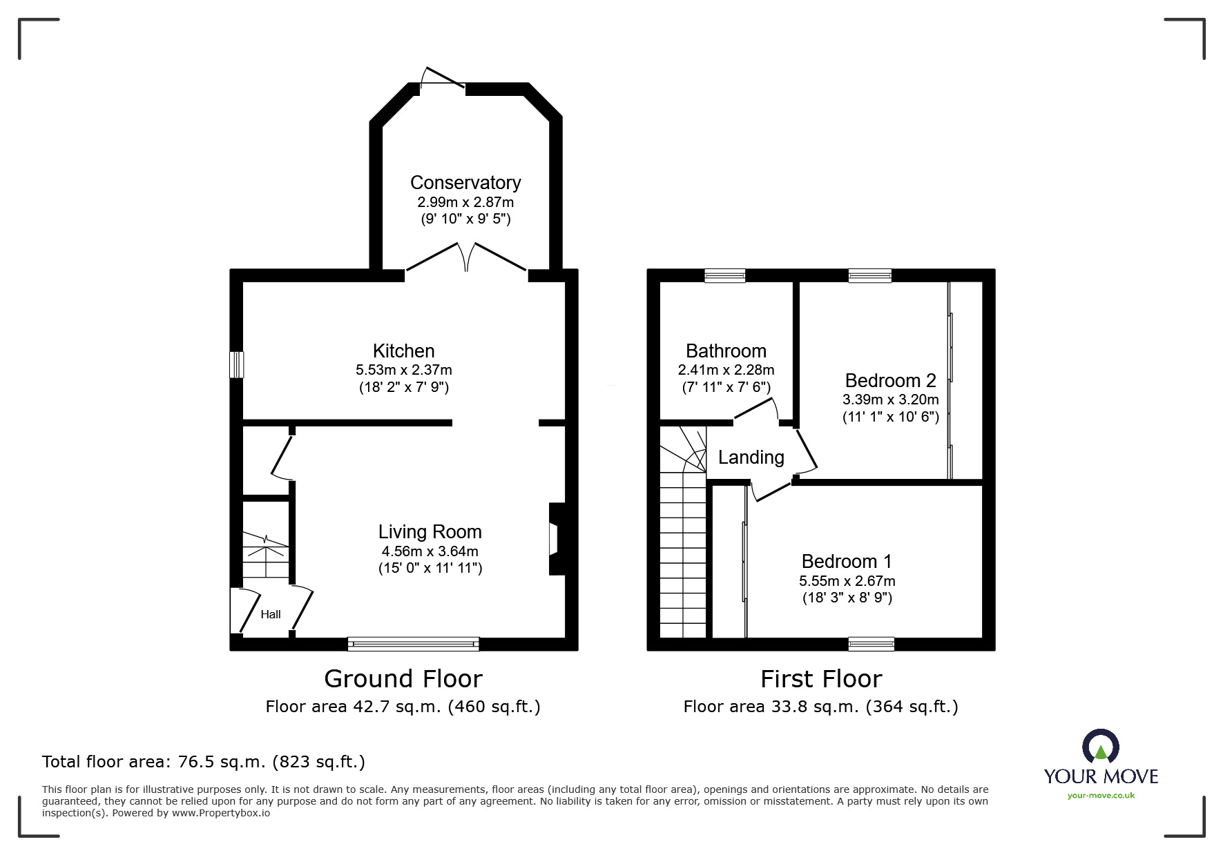 Floorplan of 2 bedroom Semi Detached House for sale, Mill Hill, Deal, Kent, CT14