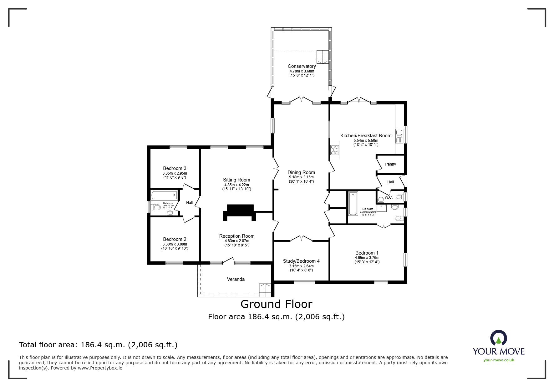Floorplan of 3 bedroom Detached Bungalow for sale, Cherry Lane, Deal, Kent, CT14