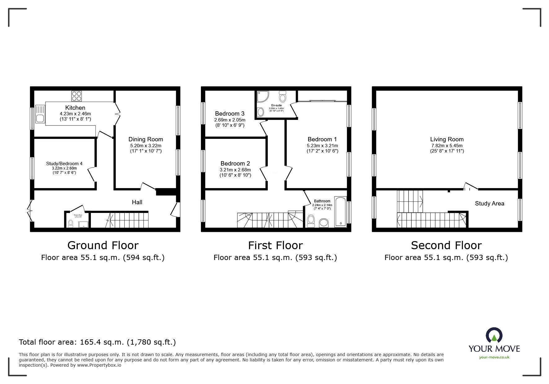 Floorplan of 3 bedroom Mid Terrace House for sale, Admiralty Mews, The Strand, Deal, CT14
