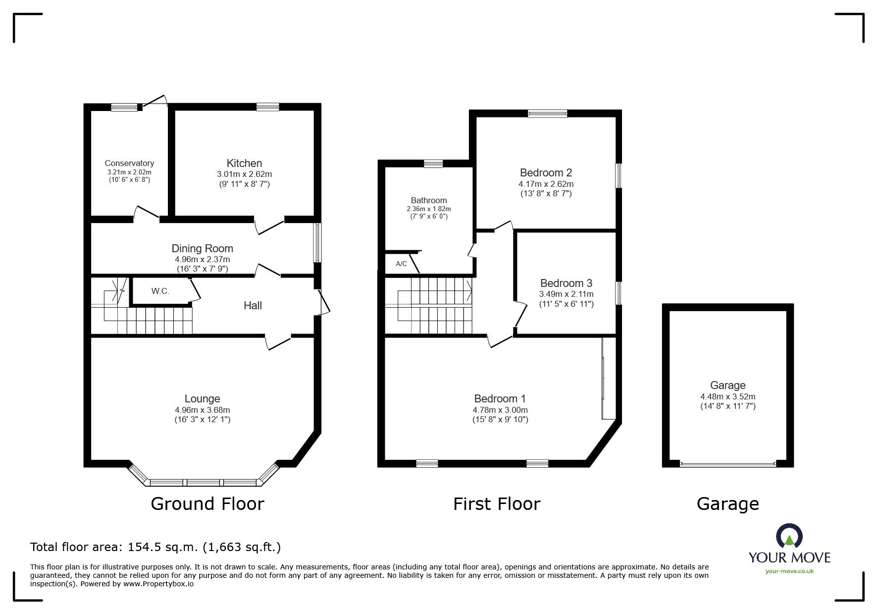 Floorplan of 3 bedroom End Terrace House for sale, North Lea, Deal, Kent, CT14