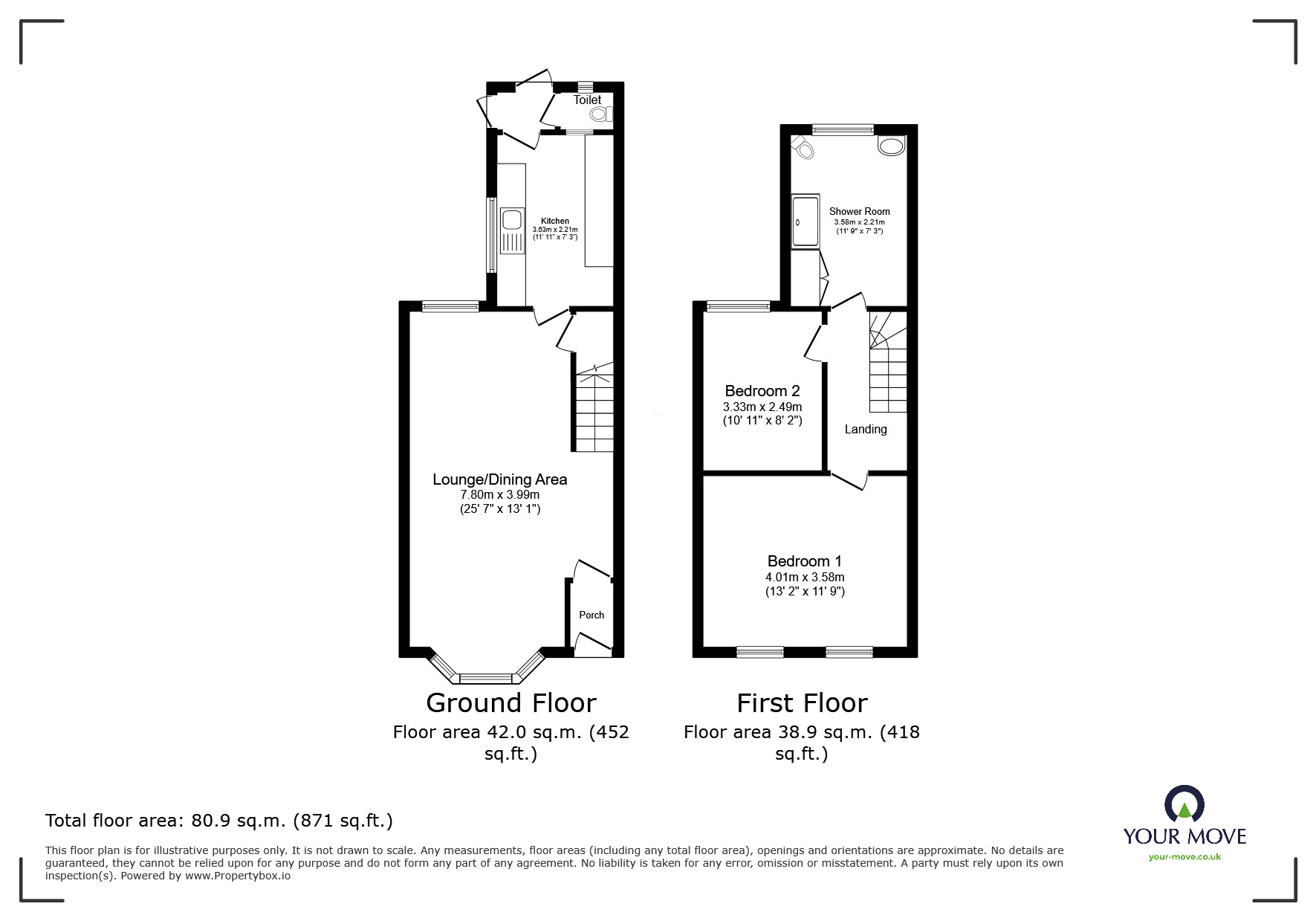 Floorplan of 2 bedroom House to rent, Oswald Road, Dover, Kent, CT17