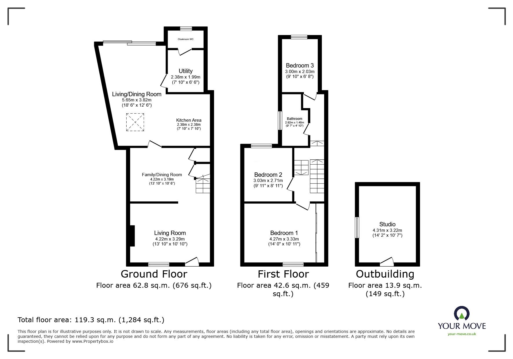 Floorplan of 3 bedroom End Terrace House for sale, Western Road, Deal, Kent, CT14