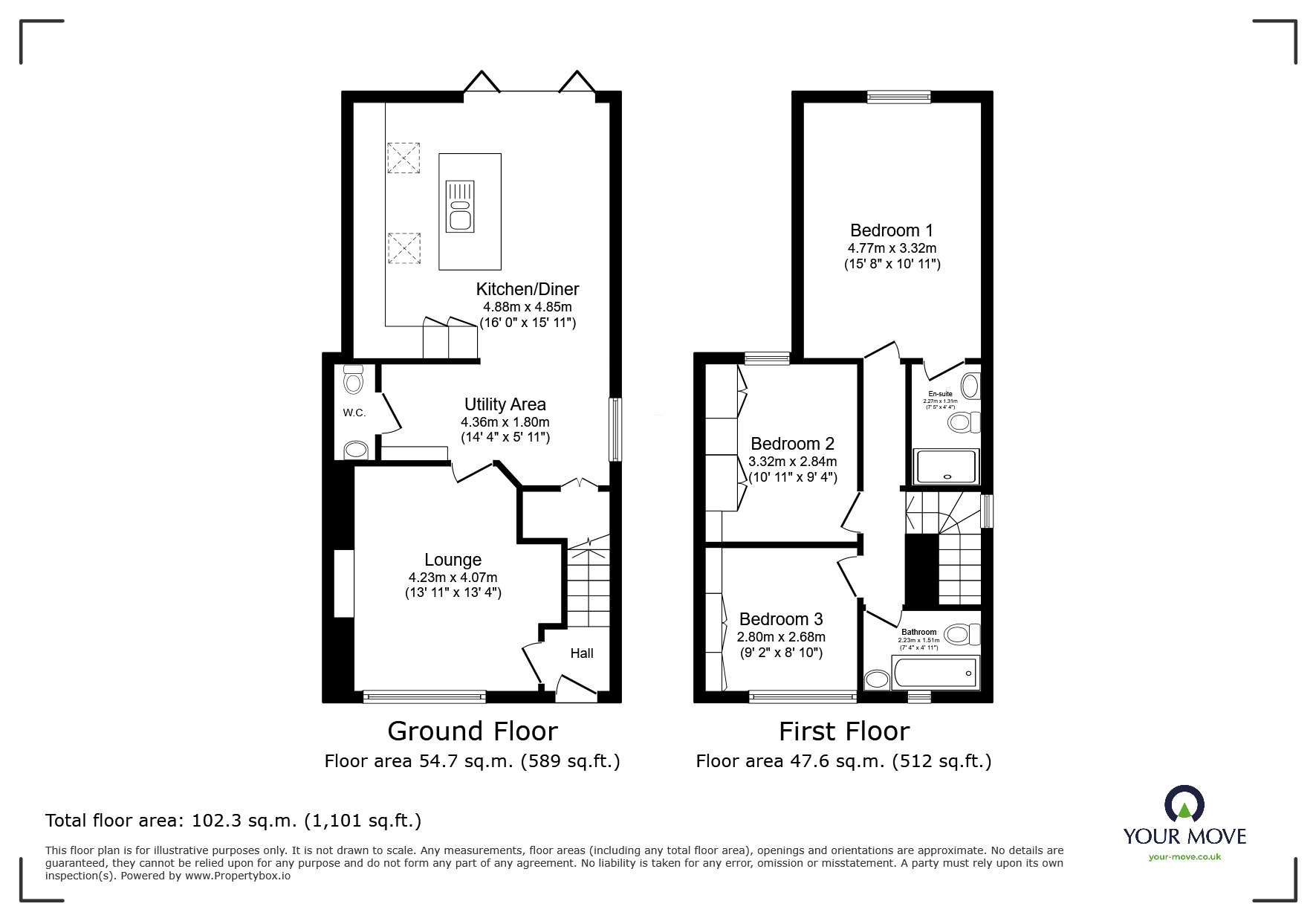Floorplan of 3 bedroom Semi Detached House for sale, Lydia Road, Walmer, Kent, CT14