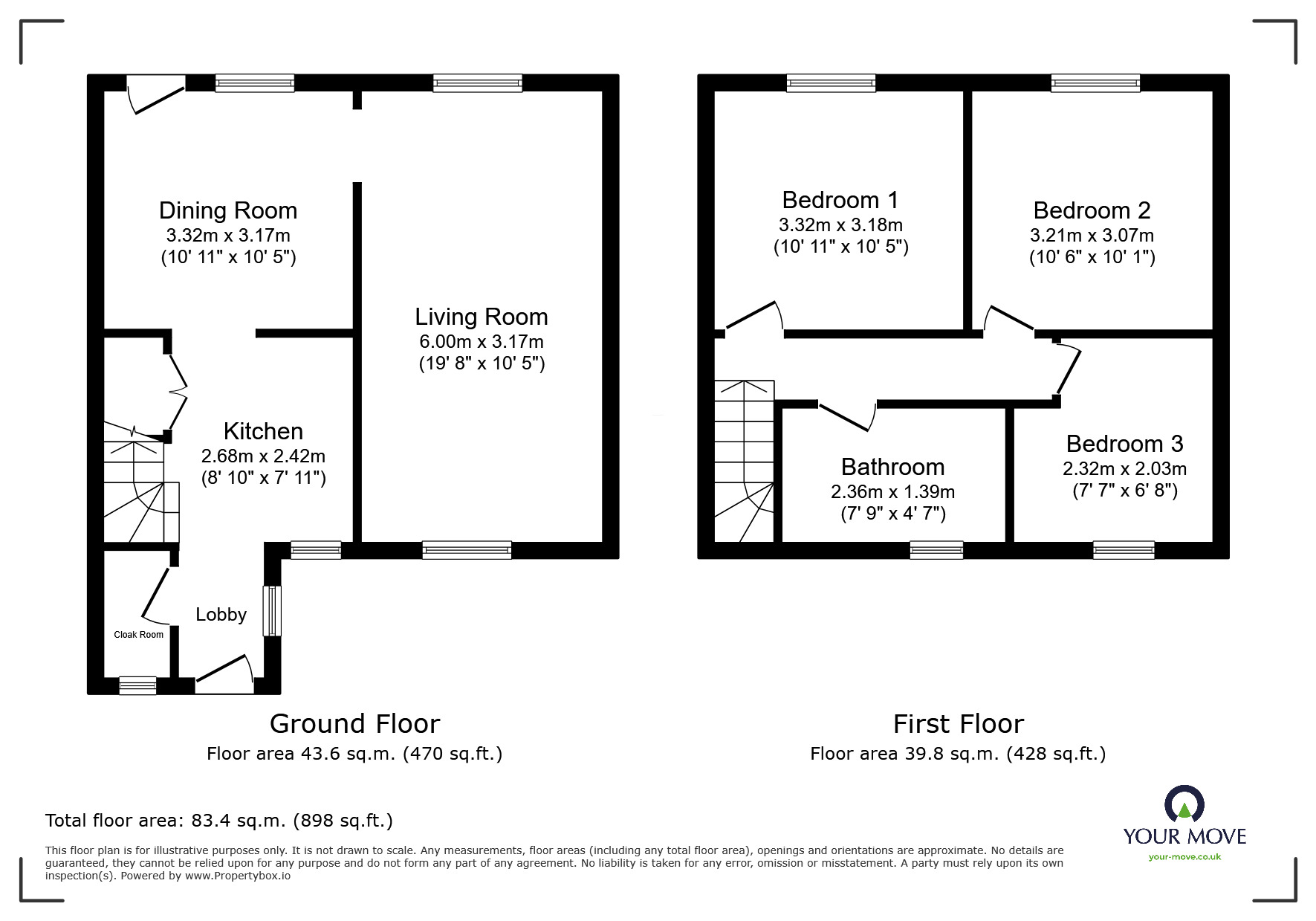 Floorplan of 3 bedroom Semi Detached House for sale, Deal Road, Northbourne, Kent, CT14