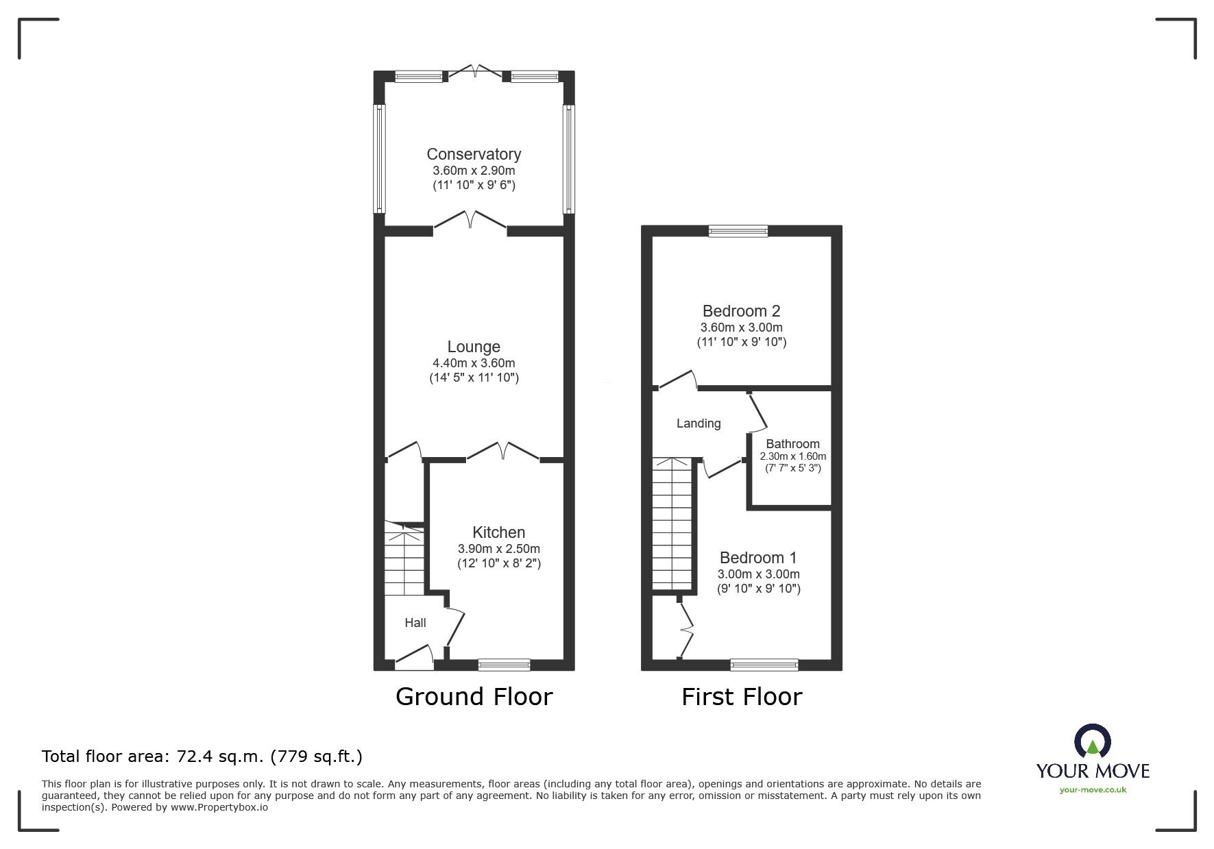 Floorplan of 2 bedroom Mid Terrace House for sale, Becket Close, Deal, Kent, CT14