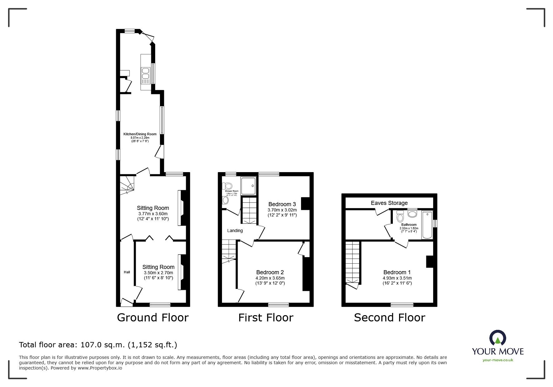Floorplan of 3 bedroom Mid Terrace House for sale, College Road, Deal, Kent, CT14