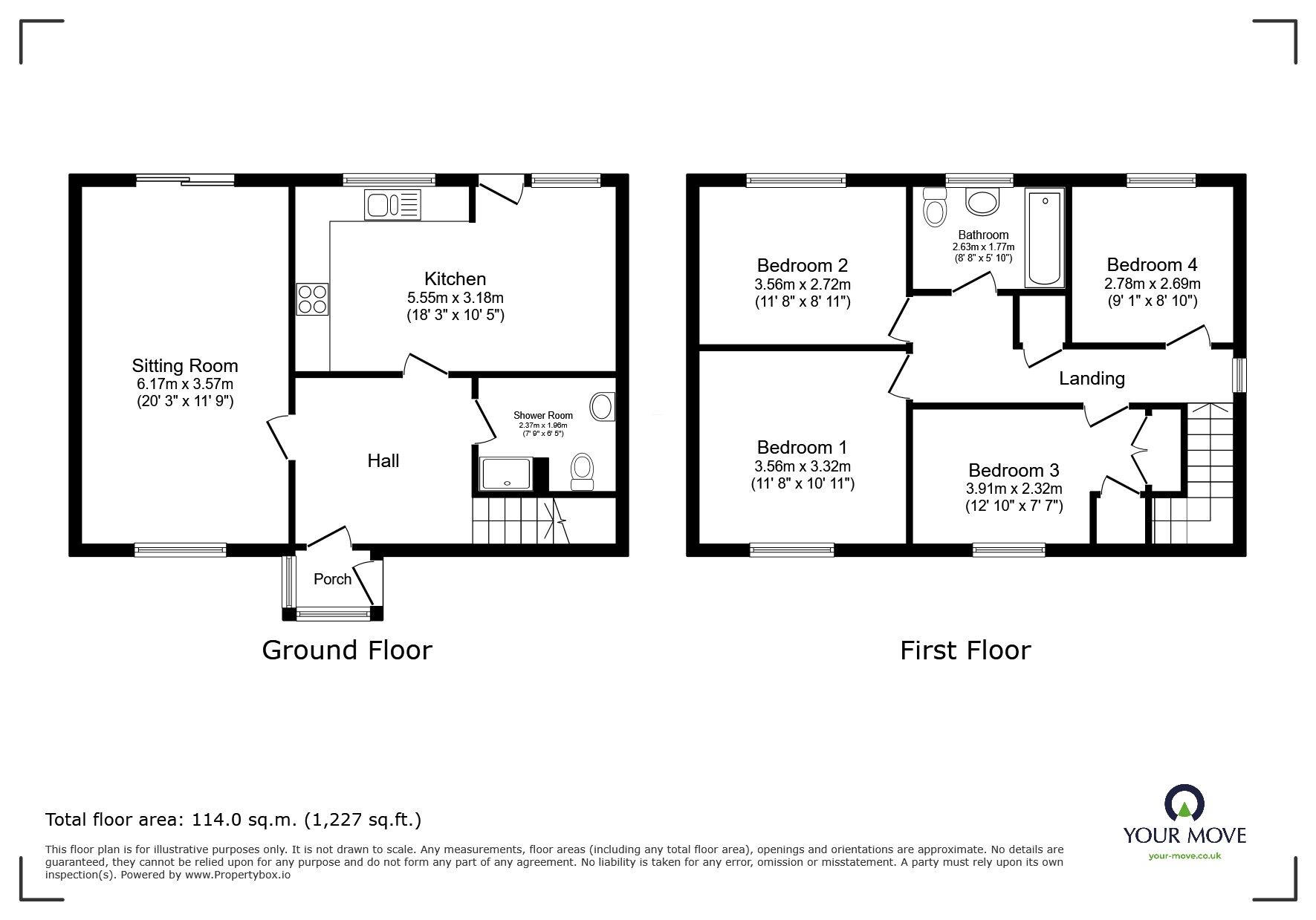 Floorplan of 4 bedroom Detached House for sale, Dover Road, Walmer, Kent, CT14