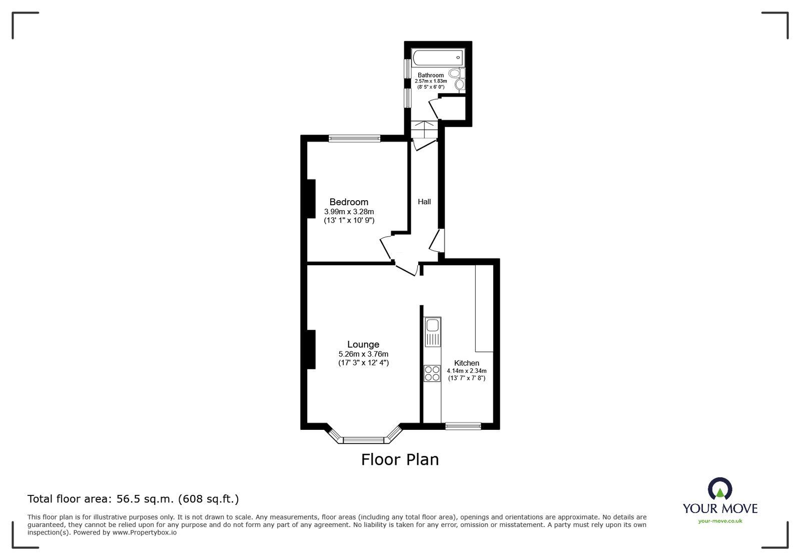 Floorplan of 1 bedroom Flat to rent, The Strand, Walmer, Kent, CT14