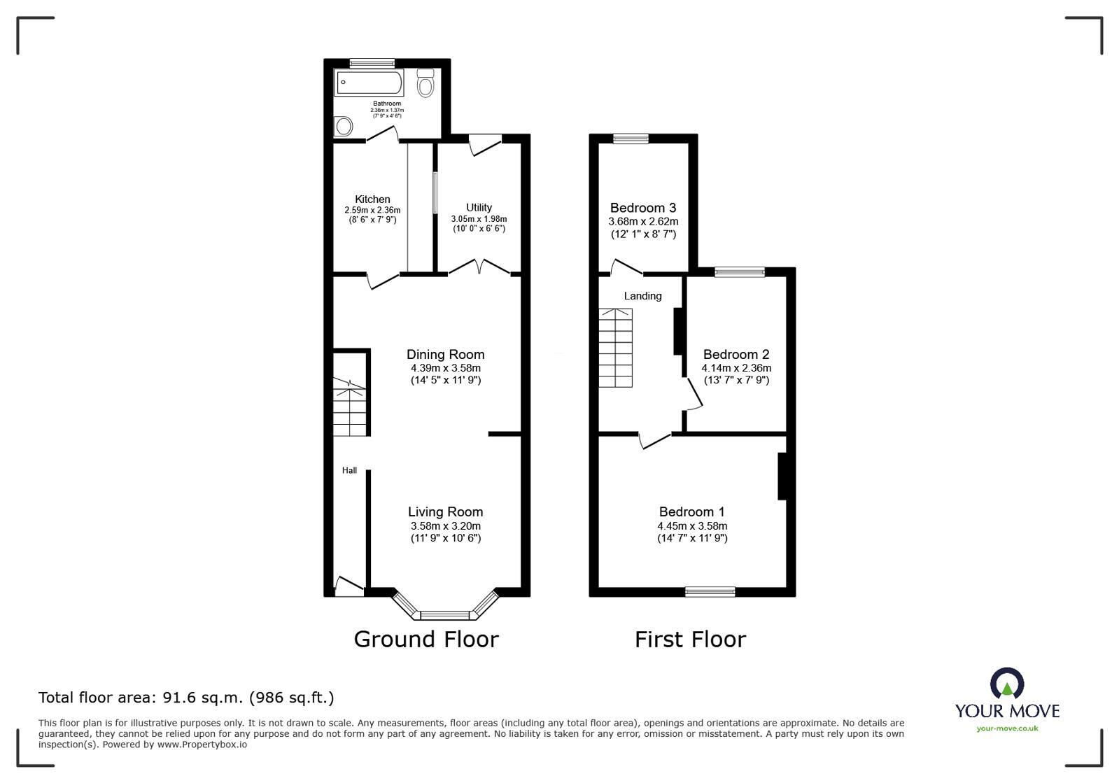 Floorplan of 3 bedroom End Terrace House for sale, Mill Road, Deal, Kent, CT14