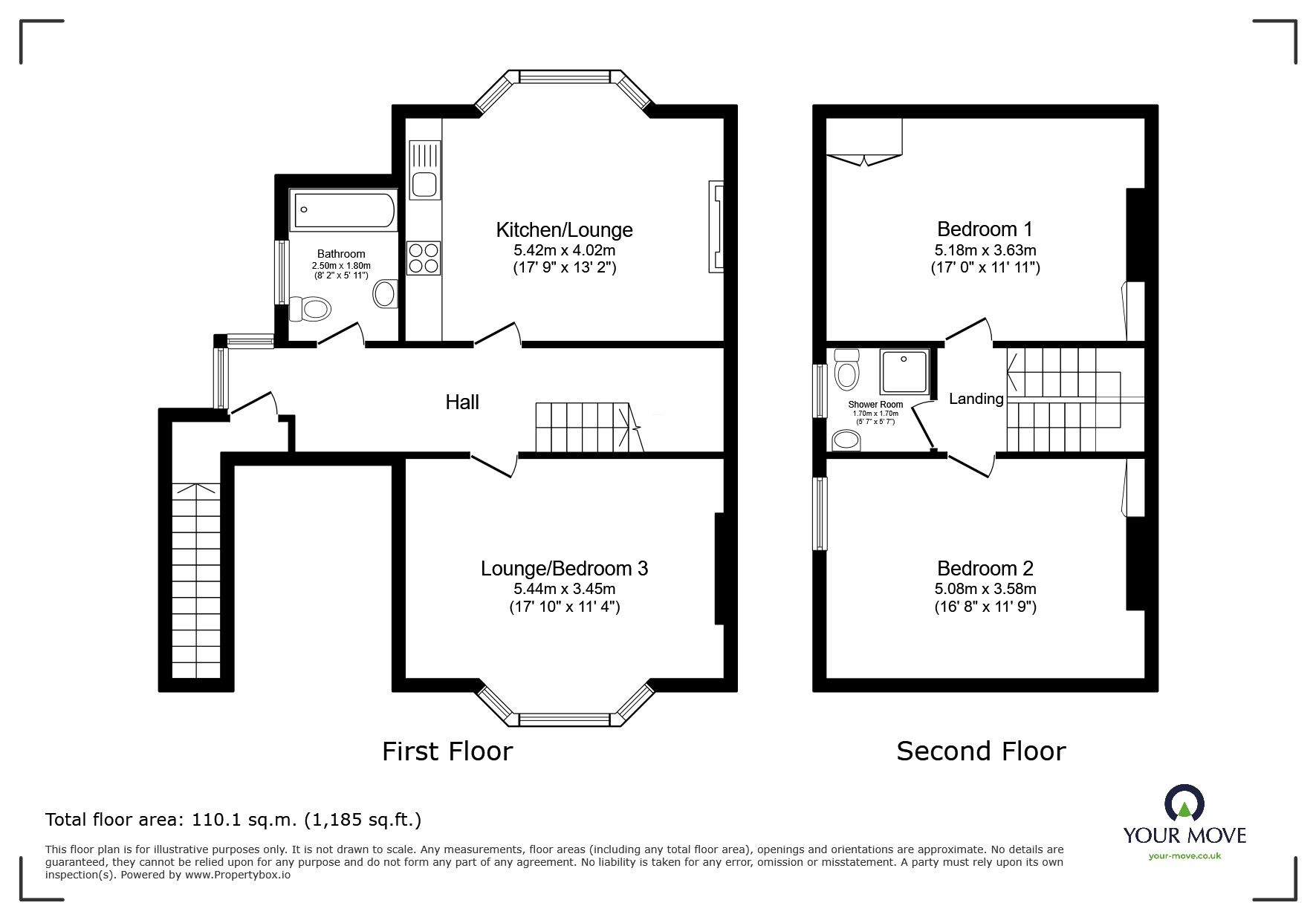 Floorplan of 3 bedroom Semi Detached Flat to rent, London Road, Deal, Kent, CT14