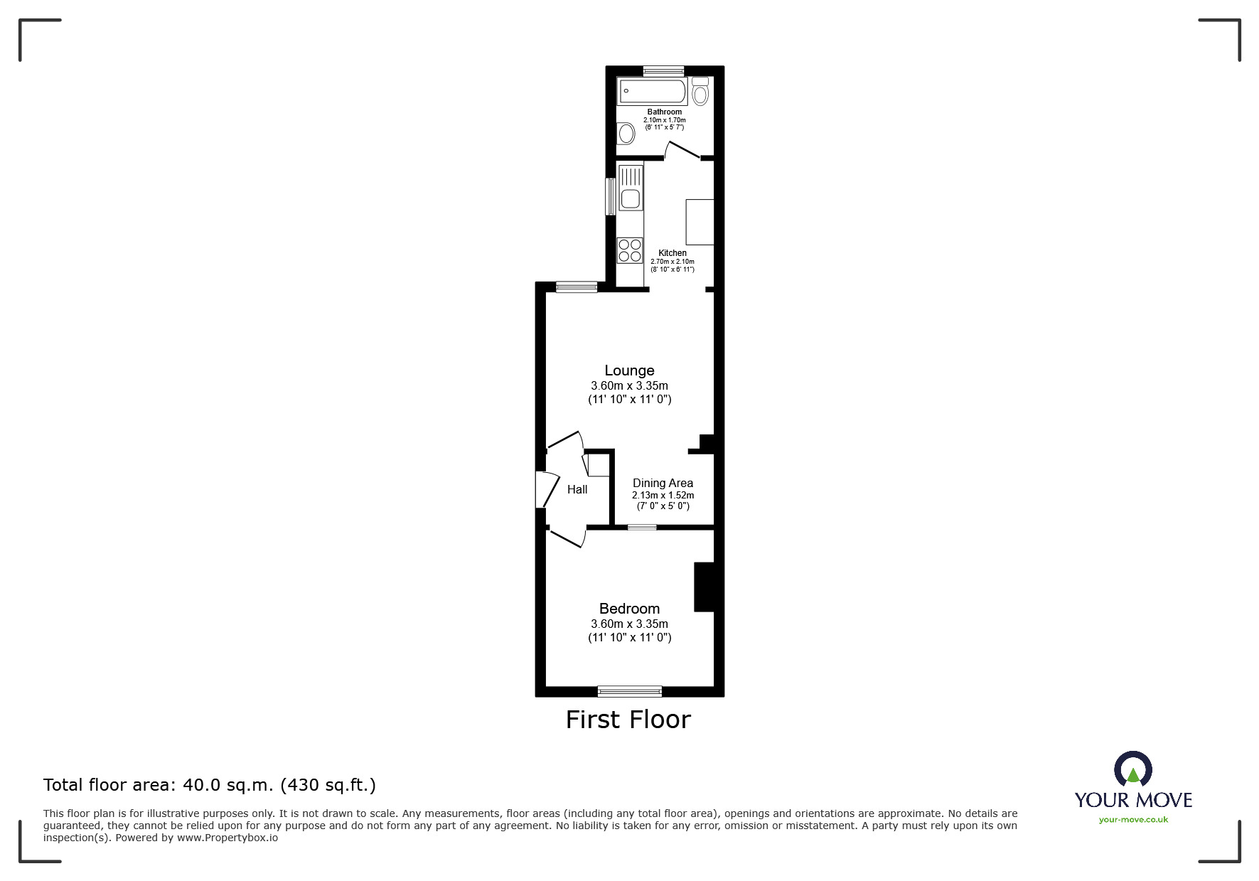 Floorplan of 1 bedroom Flat to rent, Cannon Street, Deal, Kent, CT14
