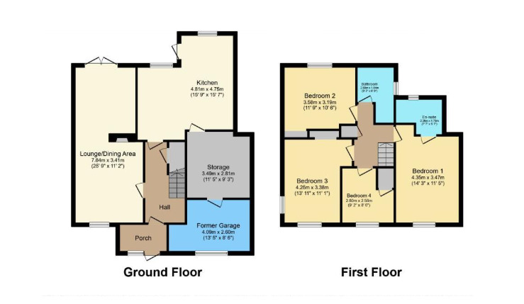Floorplan of 4 bedroom End Terrace House to rent, Freemens Way, Deal, Kent, CT14