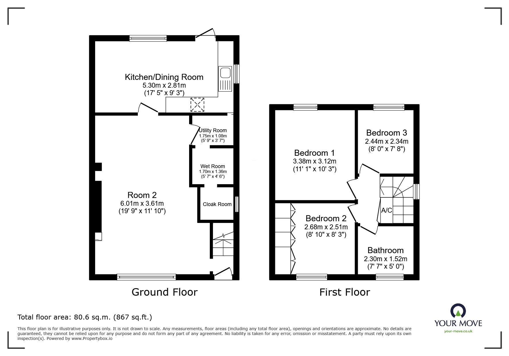 Floorplan of 3 bedroom Semi Detached House for sale, Lydia Road, Walmer, Kent, CT14