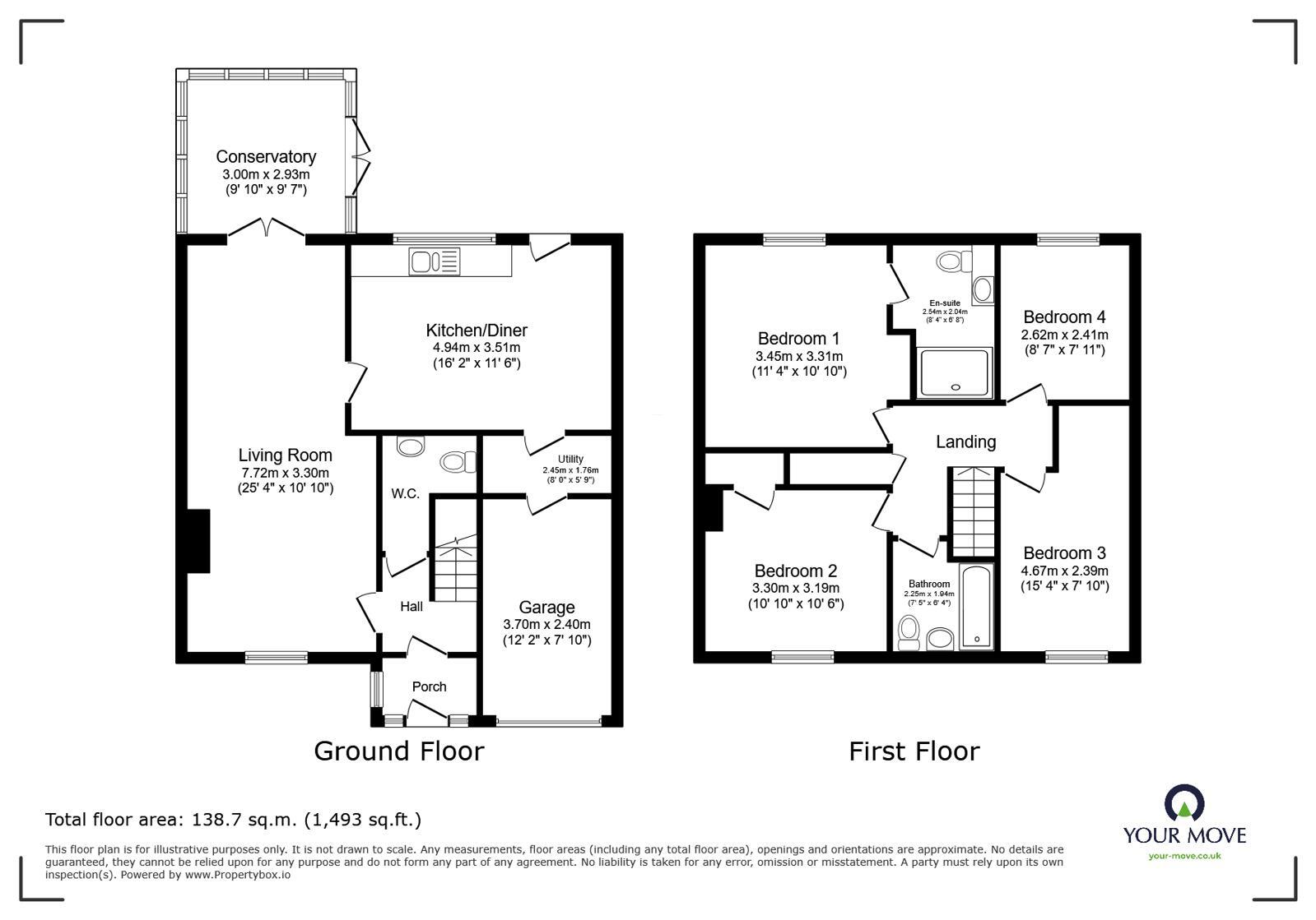 Floorplan of 4 bedroom Semi Detached House for sale, Patterson Close, Deal, Kent, CT14