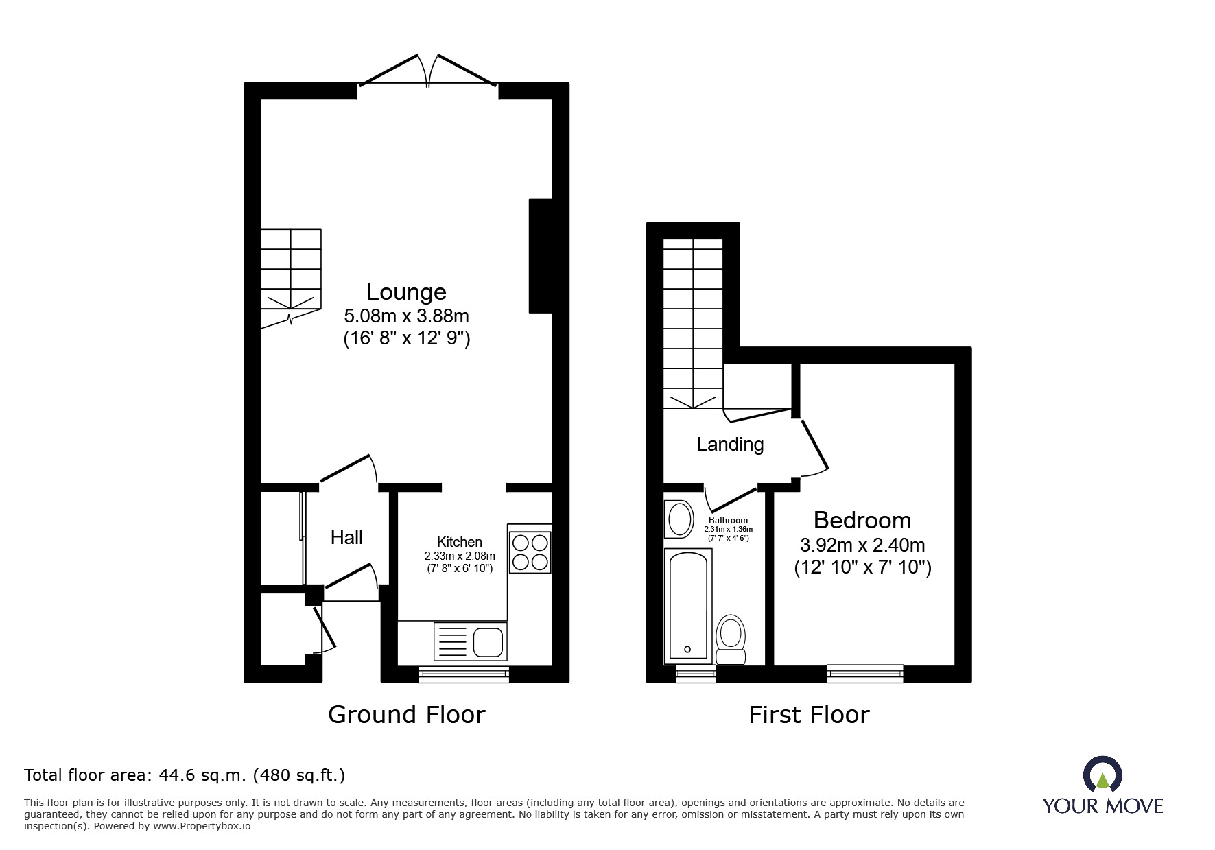 Floorplan of 1 bedroom House to rent, Harpenden Drive, Dunscroft, South Yorkshire, DN7
