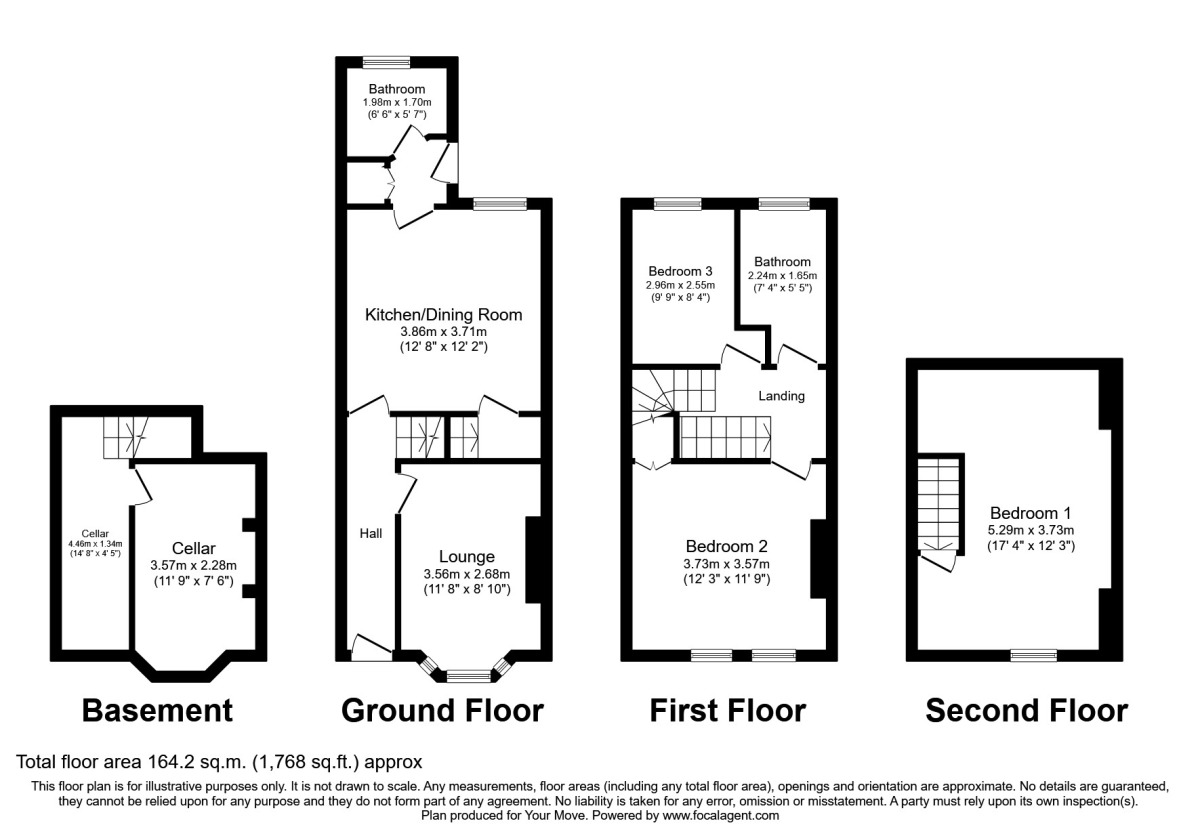 Floorplan of 3 bedroom House to rent, Elmfield Road, Doncaster, South Yorkshire, DN1