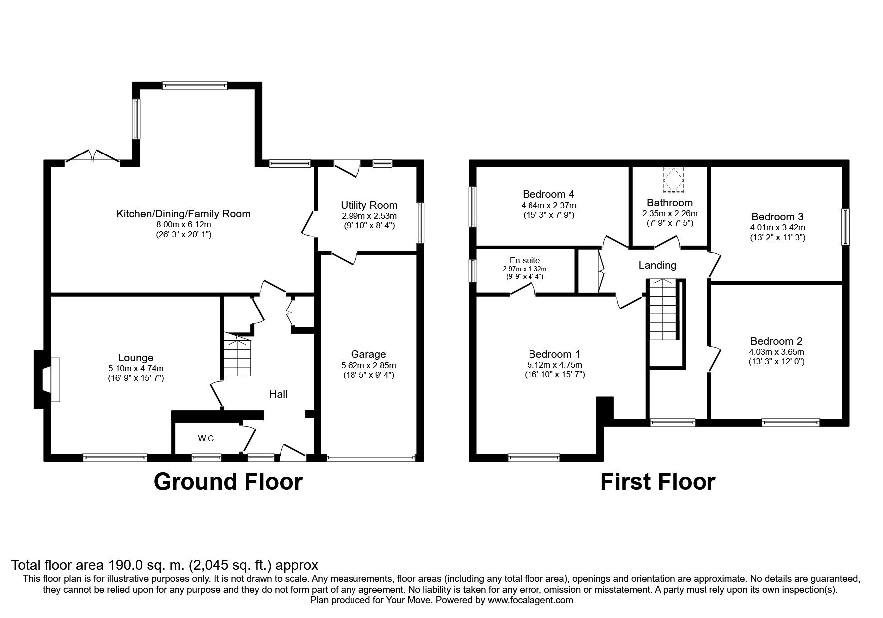 Floorplan of 4 bedroom Detached House to rent, High Meadow, Bawtry, South Yorkshire, DN10