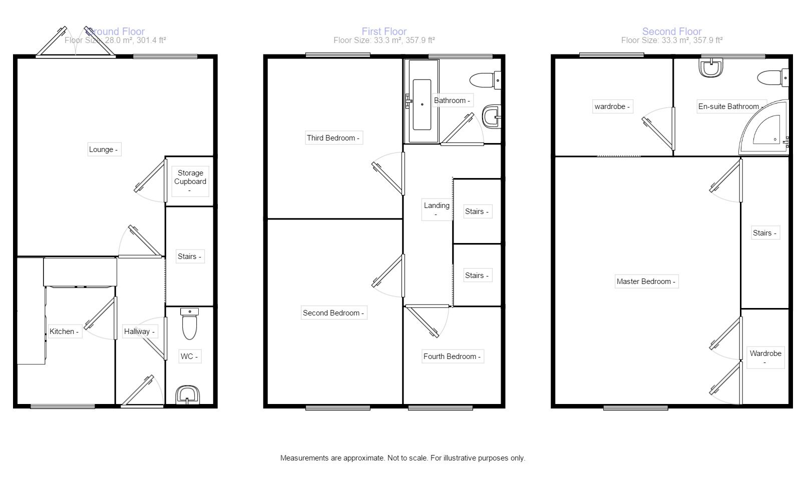 Floorplan of 4 bedroom  House to rent, Jenkinson Grove, Armthorpe, South Yorkshire, DN3
