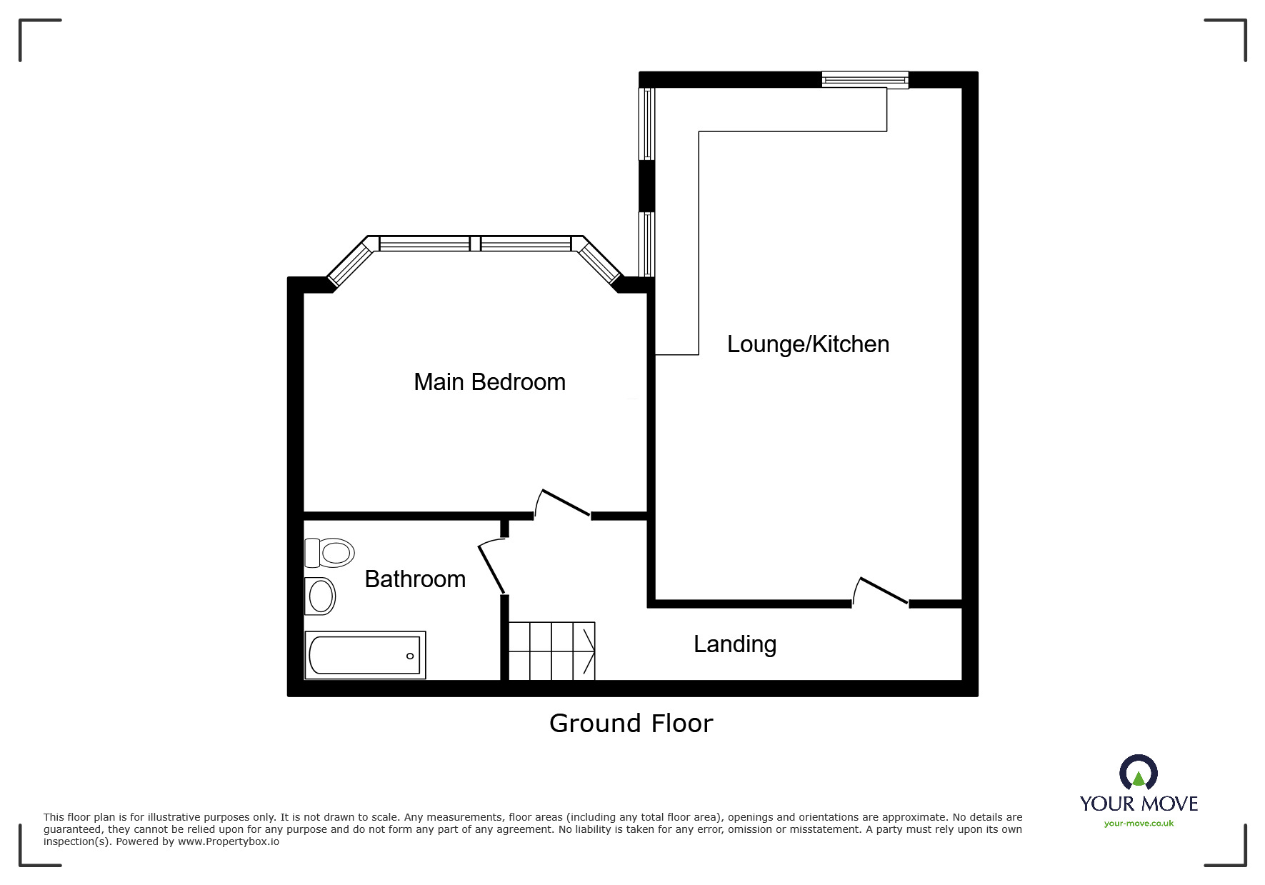 Floorplan of 1 bedroom Flat to rent, Sandringham Road, Doncaster, South Yorkshire, DN2