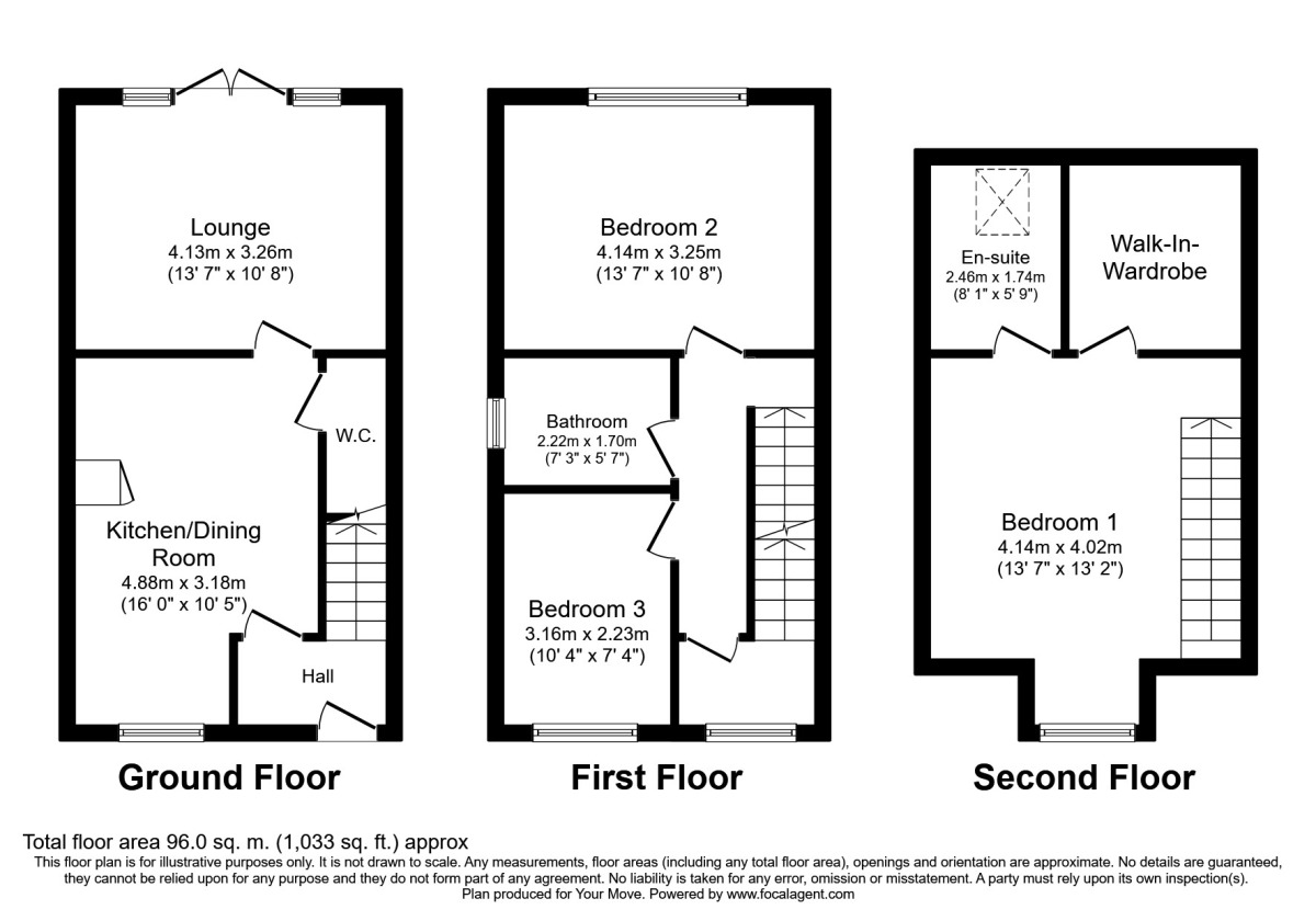 Floorplan of 3 bedroom Semi Detached House to rent, Thornbridge Mews, Bircotes, Doncaster, DN11