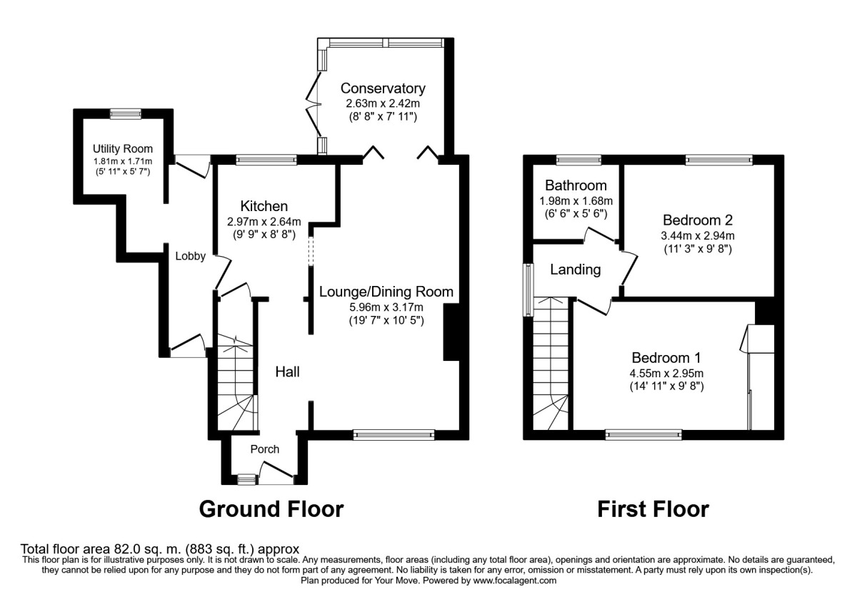 Floorplan of 2 bedroom Semi Detached House to rent, Aldesworth Road, Doncaster, South Yorkshire, DN4