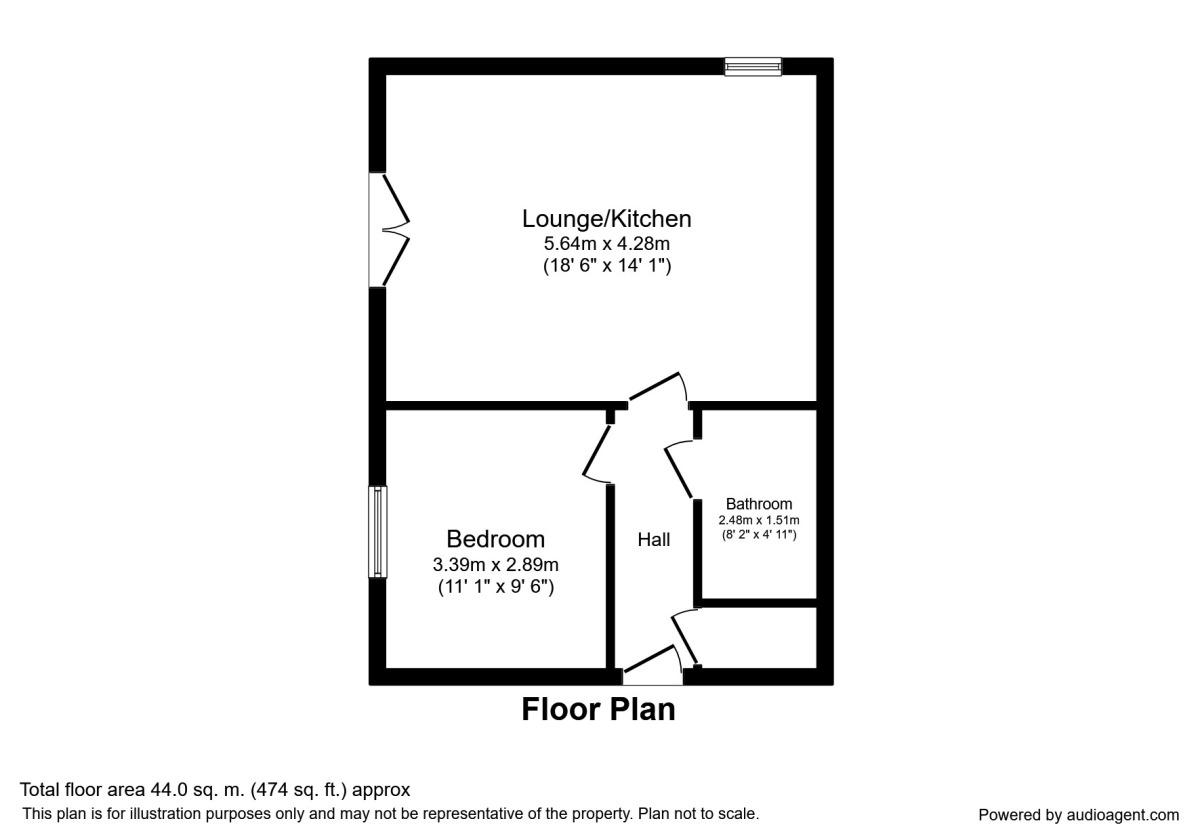 Floorplan of 1 bedroom Flat to rent, Rosso Close, Doncaster, DN4