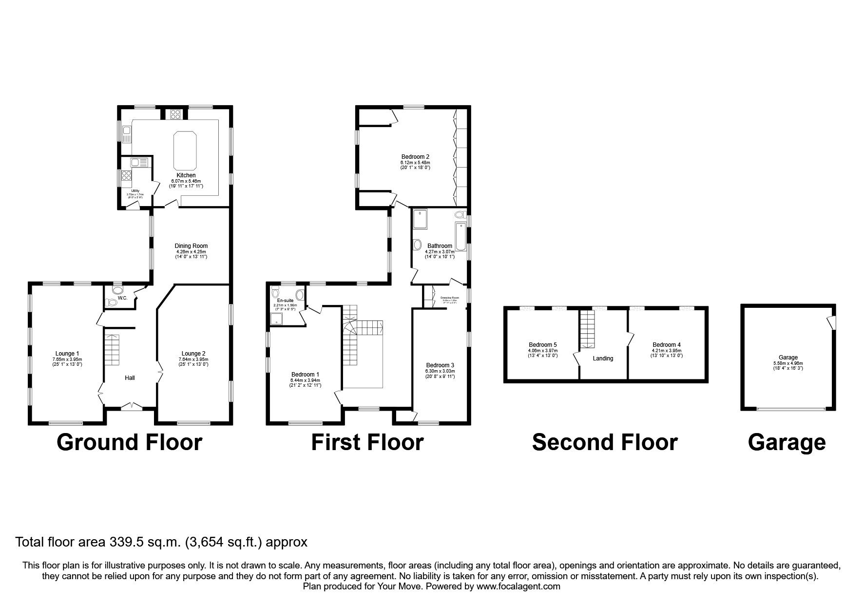 Floorplan of 5 bedroom Detached House for sale, Moss Road, Moss, Doncaster, DN6