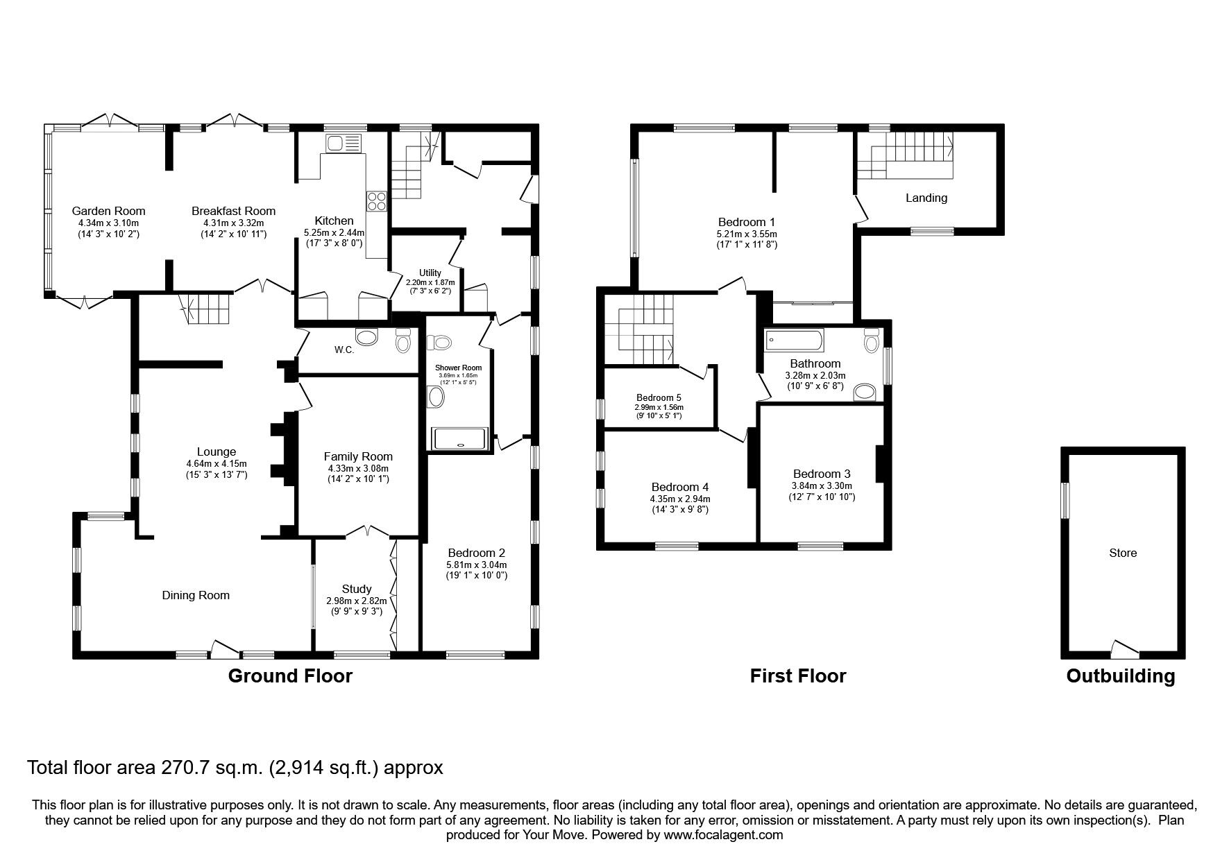 Floorplan of 5 bedroom Detached House for sale, Bramwith Lane, South Bramwith, Doncaster, DN7
